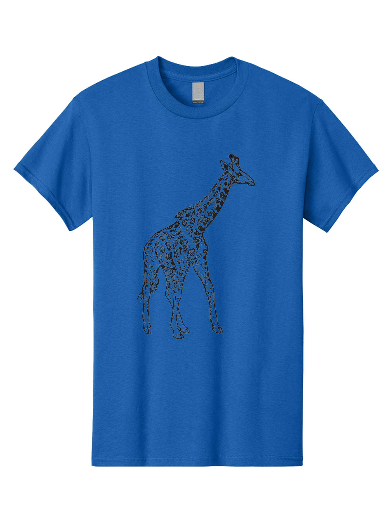 Giraffe Men'S Graphic Tee, 100% Cotton, Comfortable Casual Summer Wear, Machine Washable, Giraffe Illustration, Safari Animal, Wildlife Graphic, Spotted Fur, Tall Mammal, Cartoon Style, Simple Design, Black Outline Aad893 15