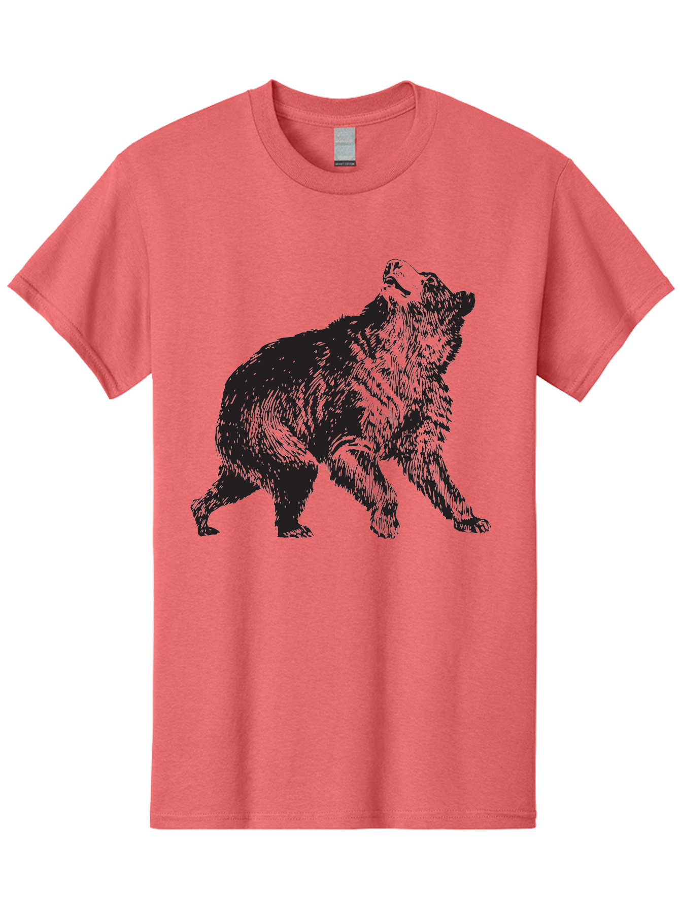 Howling-Wolf Men'S Graphic Tee, 100% Cotton, Comfortable Casual Summer Wear, Machine Washable, Bear Howling, Wild Animal, Wildlife Conservation, Furry Mammal, Roaring Bear, Animal Illustration, Wildlife Art Aad899 13