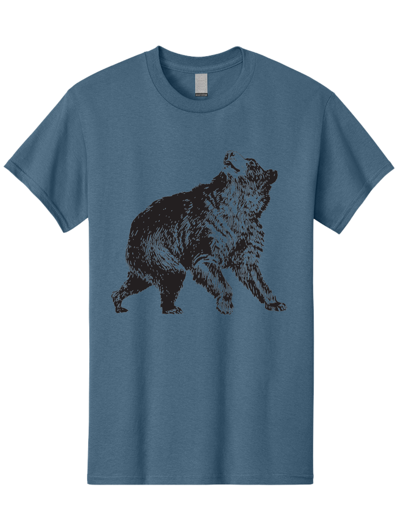 Howling-Wolf Men'S Graphic Tee, 100% Cotton, Comfortable Casual Summer Wear, Machine Washable, Bear Howling, Wild Animal, Wildlife Conservation, Furry Mammal, Roaring Bear, Animal Illustration, Wildlife Art Aad899 21