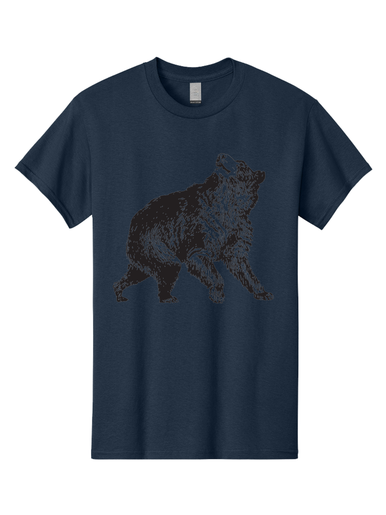 Howling-Wolf Men'S Graphic Tee, 100% Cotton, Comfortable Casual Summer Wear, Machine Washable, Bear Howling, Wild Animal, Wildlife Conservation, Furry Mammal, Roaring Bear, Animal Illustration, Wildlife Art Aad899 19