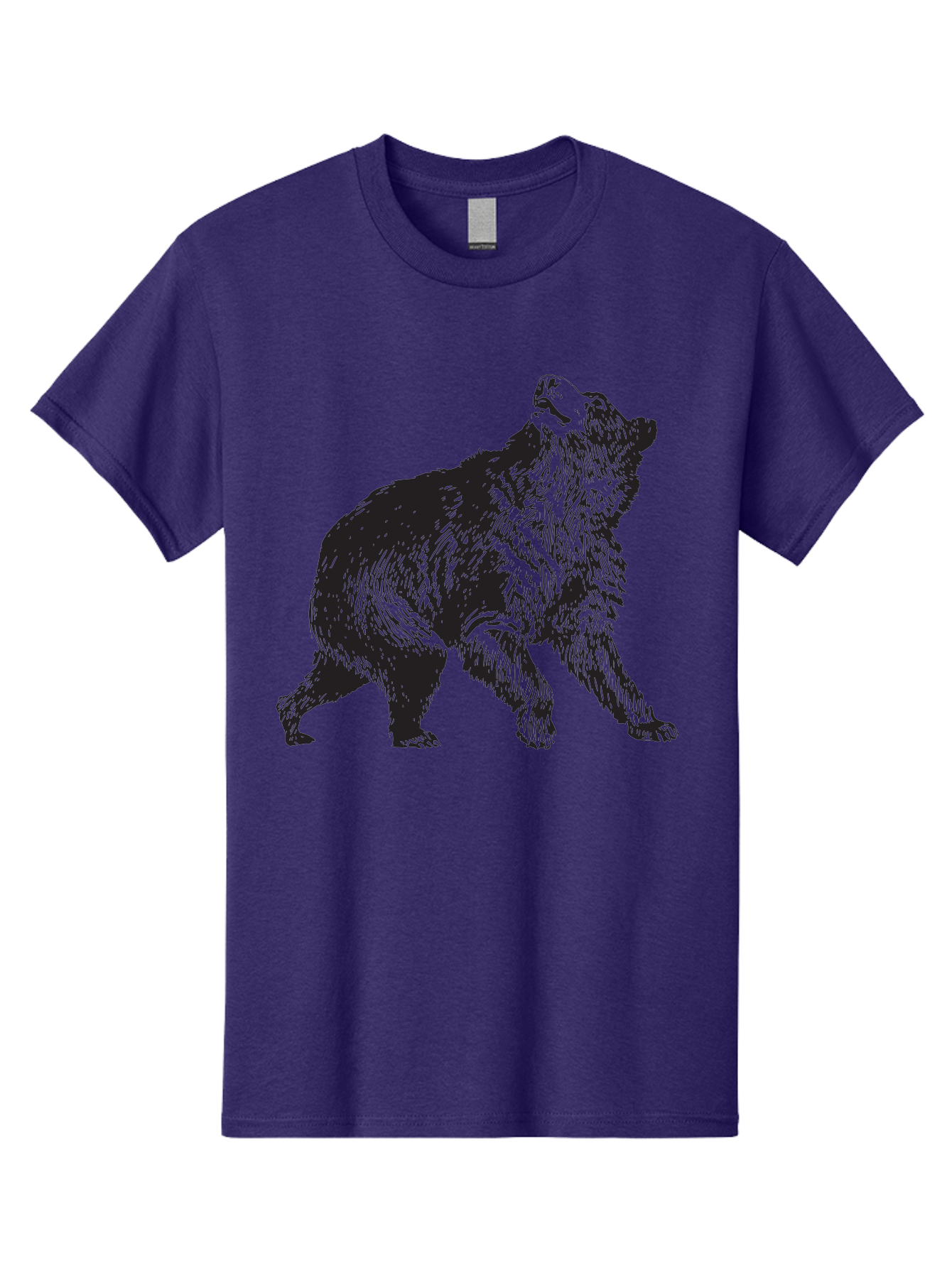 Howling-Wolf Men'S Graphic Tee, 100% Cotton, Comfortable Casual Summer Wear, Machine Washable, Bear Howling, Wild Animal, Wildlife Conservation, Furry Mammal, Roaring Bear, Animal Illustration, Wildlife Art Aad899 11