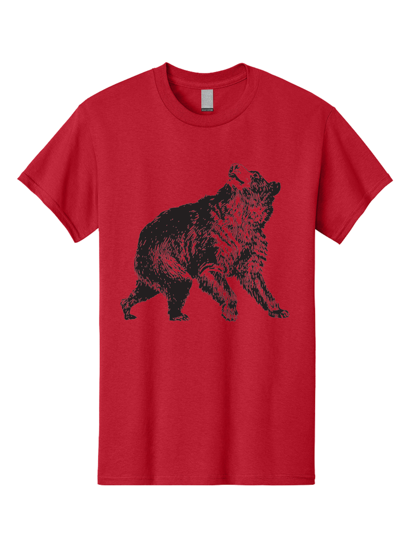 Howling-Wolf Men'S Graphic Tee, 100% Cotton, Comfortable Casual Summer Wear, Machine Washable, Bear Howling, Wild Animal, Wildlife Conservation, Furry Mammal, Roaring Bear, Animal Illustration, Wildlife Art Aad899 17