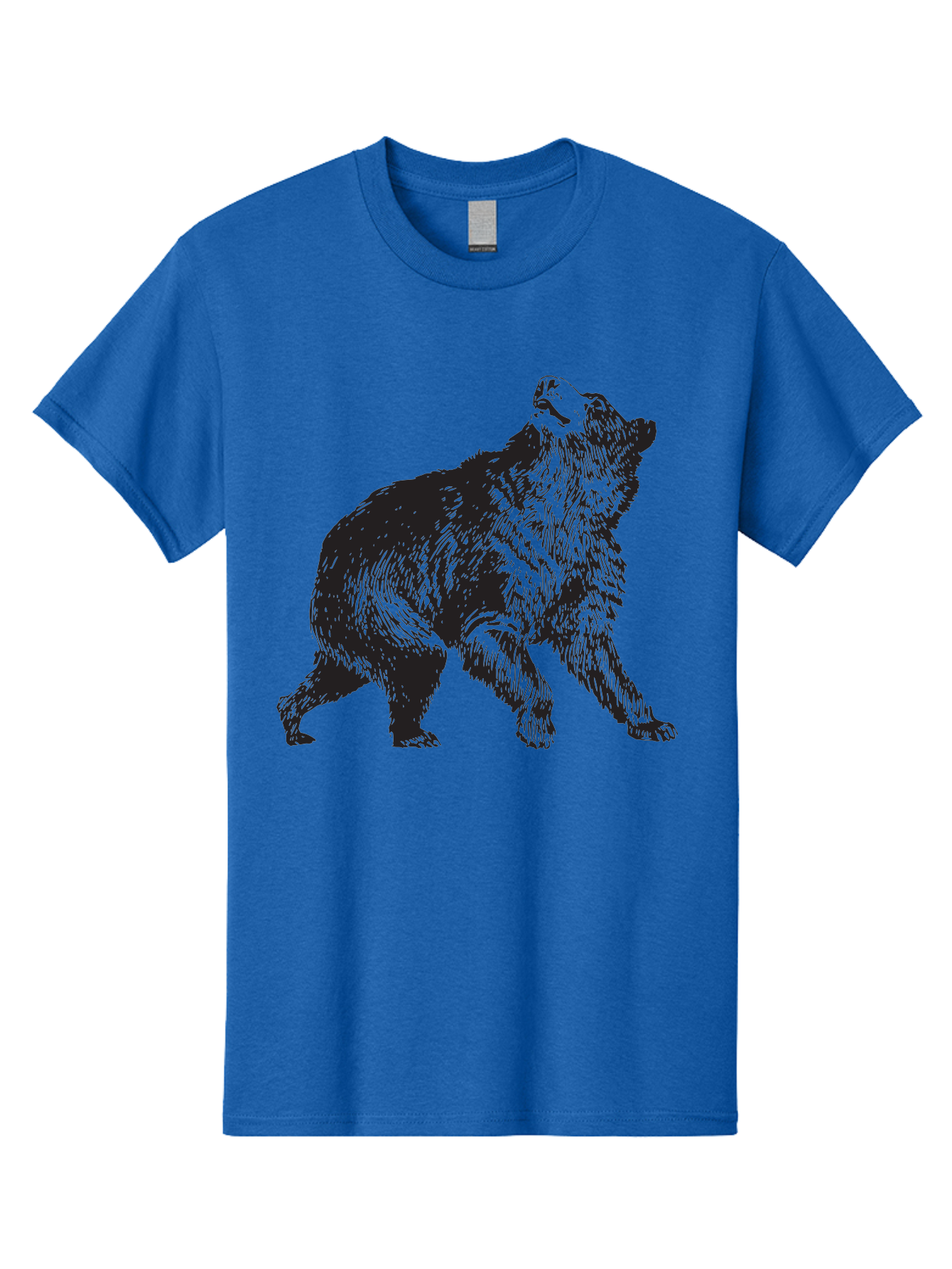Howling-Wolf Men'S Graphic Tee, 100% Cotton, Comfortable Casual Summer Wear, Machine Washable, Bear Howling, Wild Animal, Wildlife Conservation, Furry Mammal, Roaring Bear, Animal Illustration, Wildlife Art Aad899 23