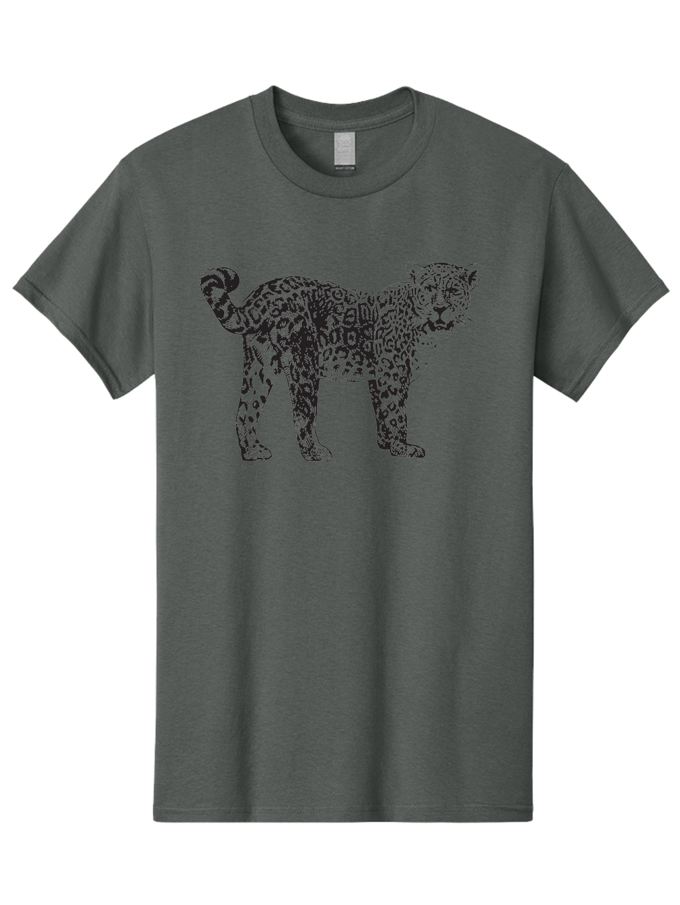 Leopard Men'S Graphic Tee, 100% Cotton, Comfortable Casual Summer Wear, Machine Washable, Spotted Leopard, Wild Cat, Animal Print, Leopard Illustration, Graphic Design, Bold Artwork, Fierce Animal, Detailed Texture, Wildlife Art Aad907 21