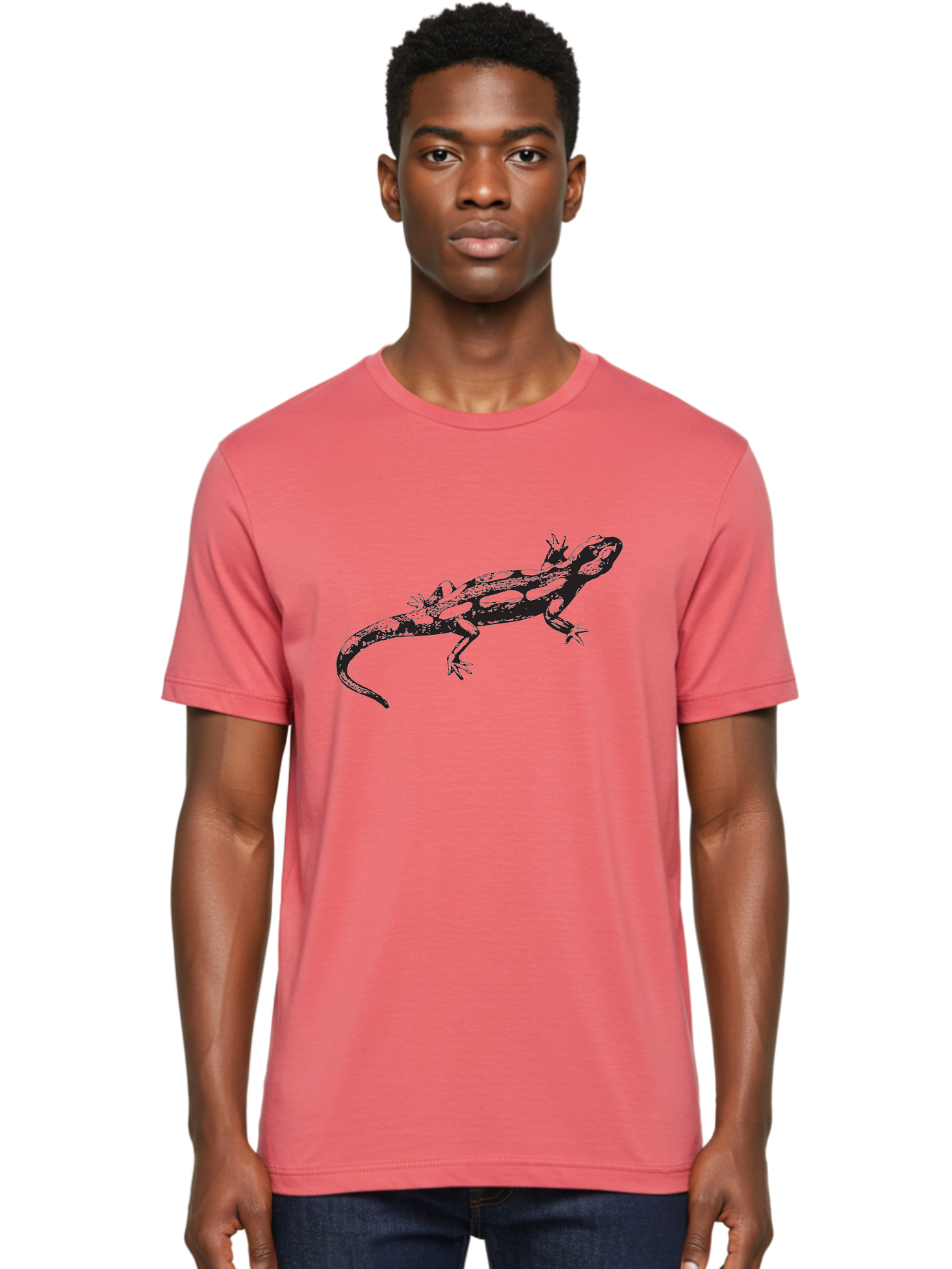 Lizard-1 Men'S Graphic Tee, 100% Cotton, Comfortable Casual Summer Wear, Machine Washable, Lizard Graphic, Reptile Illustration, Wildlife Art, Scaly Texture, Cold-Blooded Creature, Primitive Design, Detailed Drawing, Black Silhouette Aad910 18