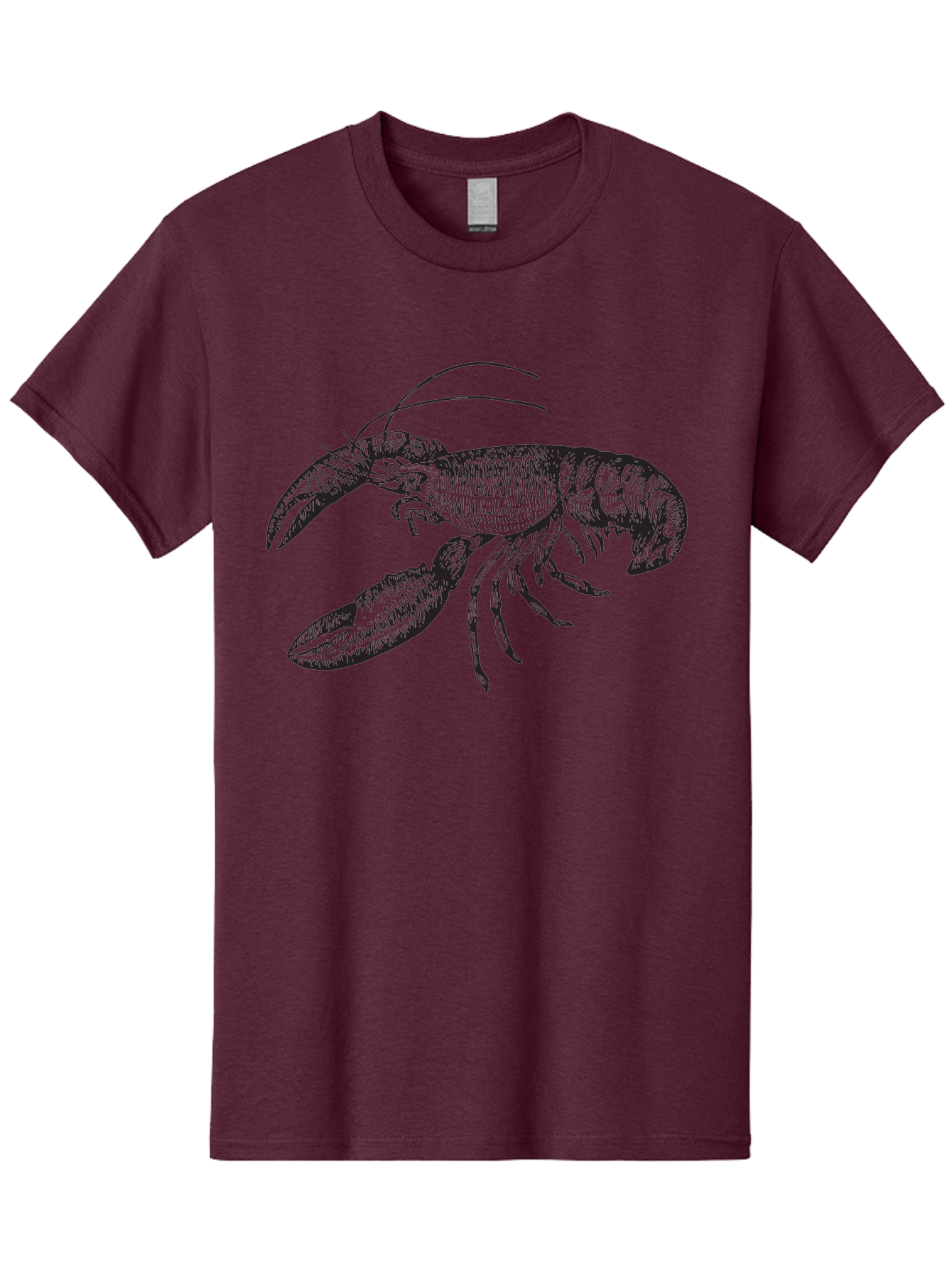 Lobster Men'S Graphic Tee, 100% Cotton, Comfortable Casual Summer Wear, Machine Washable, Lobster Illustration, Crustacean Art, Seafood Graphic, Detailed Drawing, Claw Art, Shellfish Design, Black Linework Aad913 25