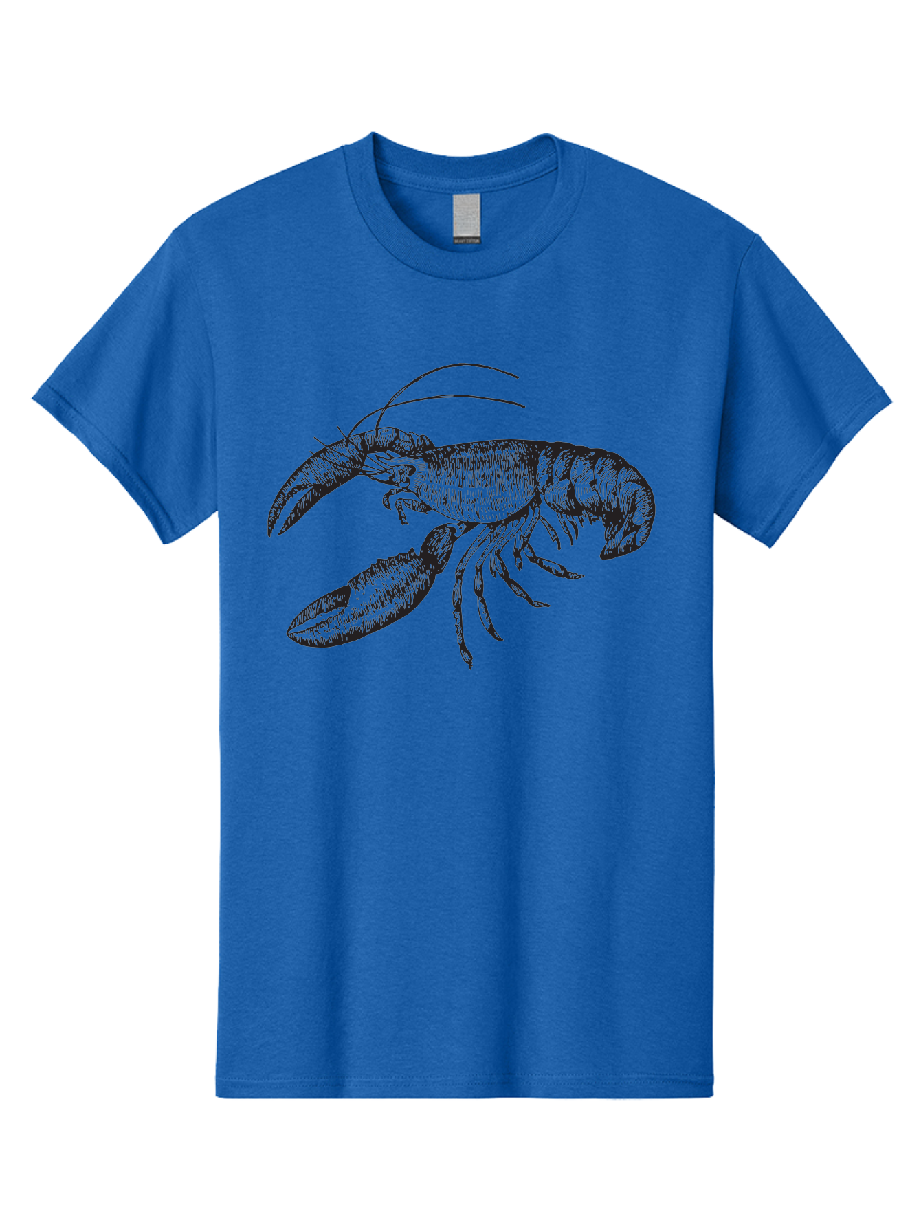 Lobster Men'S Graphic Tee, 100% Cotton, Comfortable Casual Summer Wear, Machine Washable, Lobster Illustration, Crustacean Art, Seafood Graphic, Detailed Drawing, Claw Art, Shellfish Design, Black Linework Aad913 13