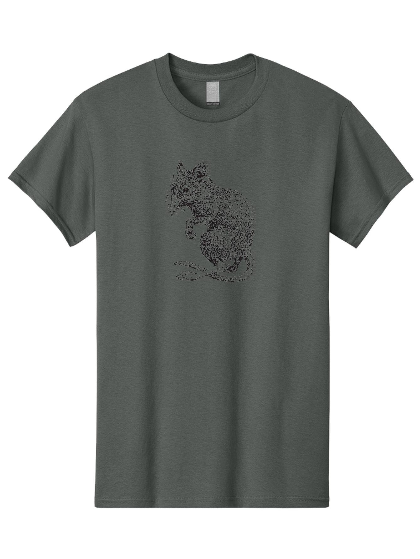 Mouse Men'S Graphic Tee, 100% Cotton, Comfortable Casual Summer Wear, Machine Washable, Mouse Illustration, Rodent Drawing, Small Mammal, Black And White Artwork, Detailed Fur Texture, Whiskers, Cartoon Style, Minimalist Design Aad918 3