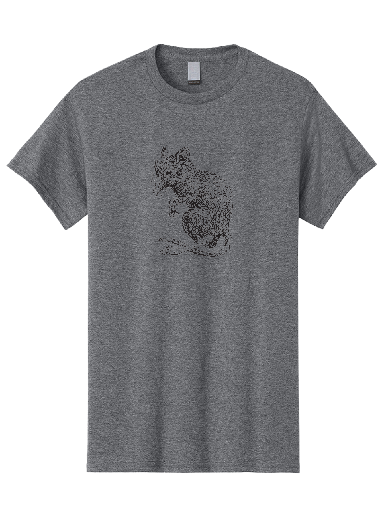 Mouse Men'S Graphic Tee, 100% Cotton, Comfortable Casual Summer Wear, Machine Washable, Mouse Illustration, Rodent Drawing, Small Mammal, Black And White Artwork, Detailed Fur Texture, Whiskers, Cartoon Style, Minimalist Design Aad918 25