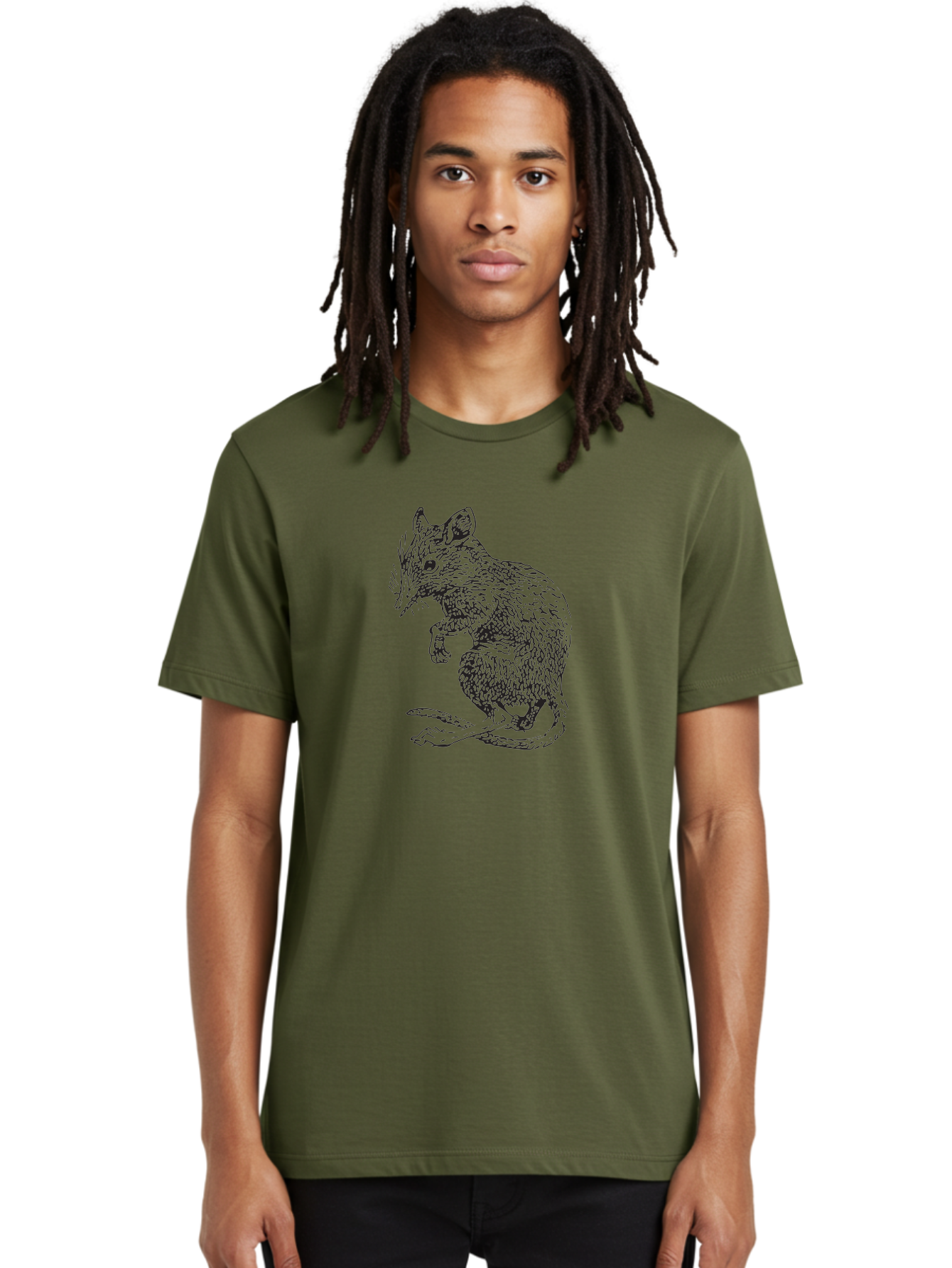 Mouse Men'S Graphic Tee, 100% Cotton, Comfortable Casual Summer Wear, Machine Washable, Mouse Illustration, Rodent Drawing, Small Mammal, Black And White Artwork, Detailed Fur Texture, Whiskers, Cartoon Style, Minimalist Design Aad918 16