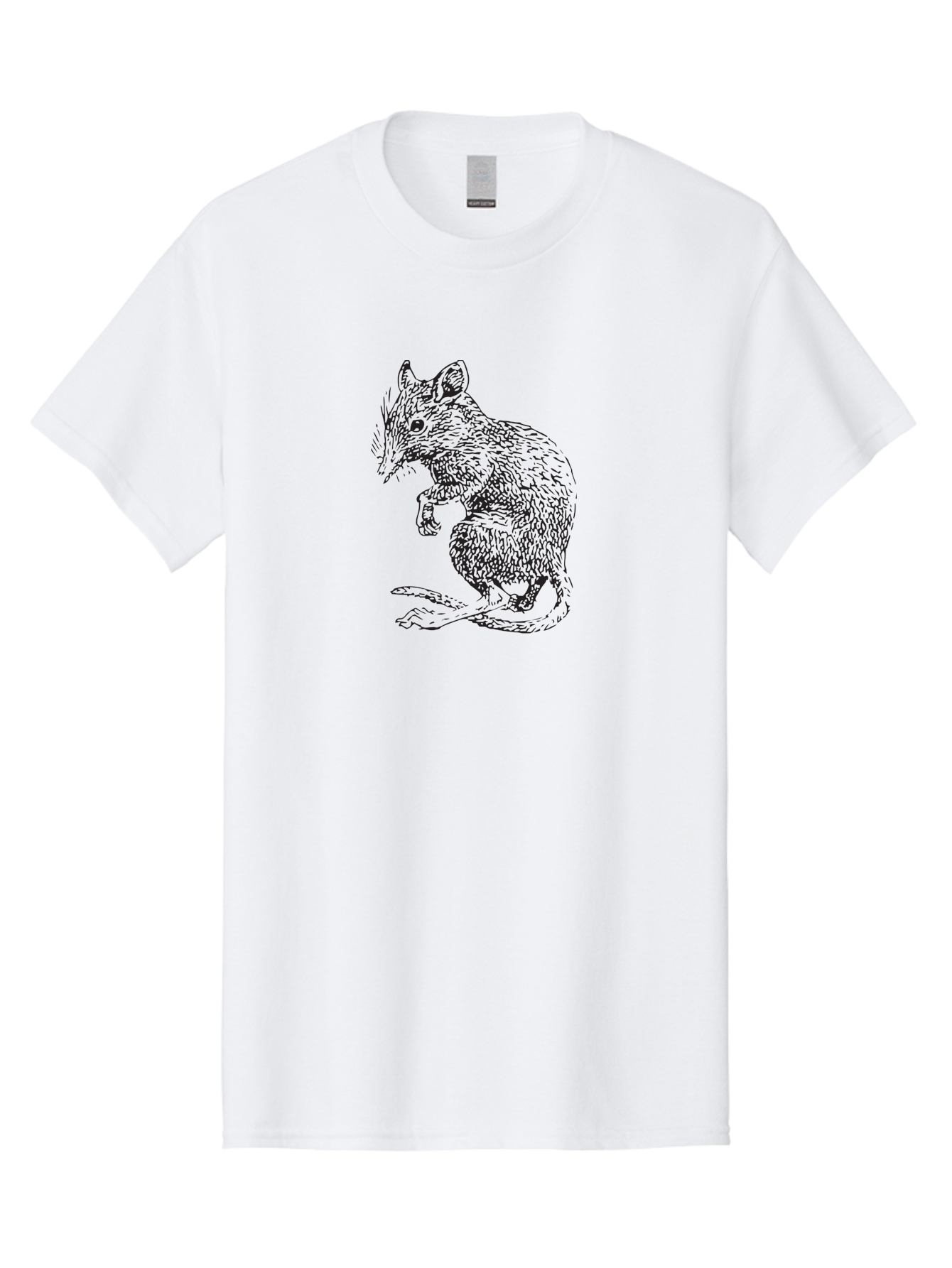 Mouse Men'S Graphic Tee, 100% Cotton, Comfortable Casual Summer Wear, Machine Washable, Mouse Illustration, Rodent Drawing, Small Mammal, Black And White Artwork, Detailed Fur Texture, Whiskers, Cartoon Style, Minimalist Design Aad918 7