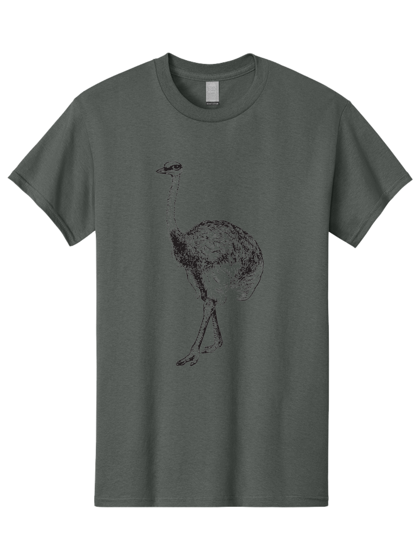 Ostrich-Illustration Men'S Graphic Tee, 100% Cotton, Comfortable Casual Summer Wear, Machine Washable, Ostrich Illustration, Bird Drawing, Wildlife Art, Long Neck, Large Bird, Natural History, Fauna, Wild Animal, Pen And Ink, Graphic Design Aad920 3