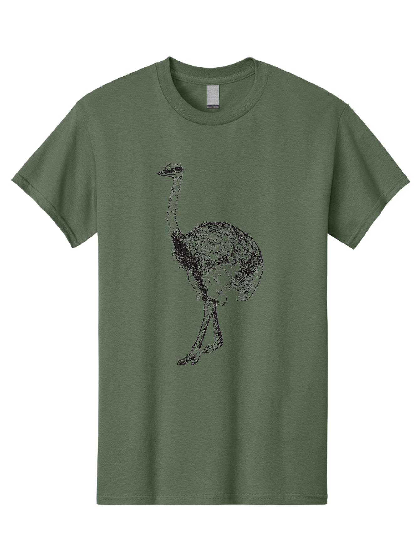 Ostrich-Illustration Men'S Graphic Tee, 100% Cotton, Comfortable Casual Summer Wear, Machine Washable, Ostrich Illustration, Bird Drawing, Wildlife Art, Long Neck, Large Bird, Natural History, Fauna, Wild Animal, Pen And Ink, Graphic Design Aad920 15