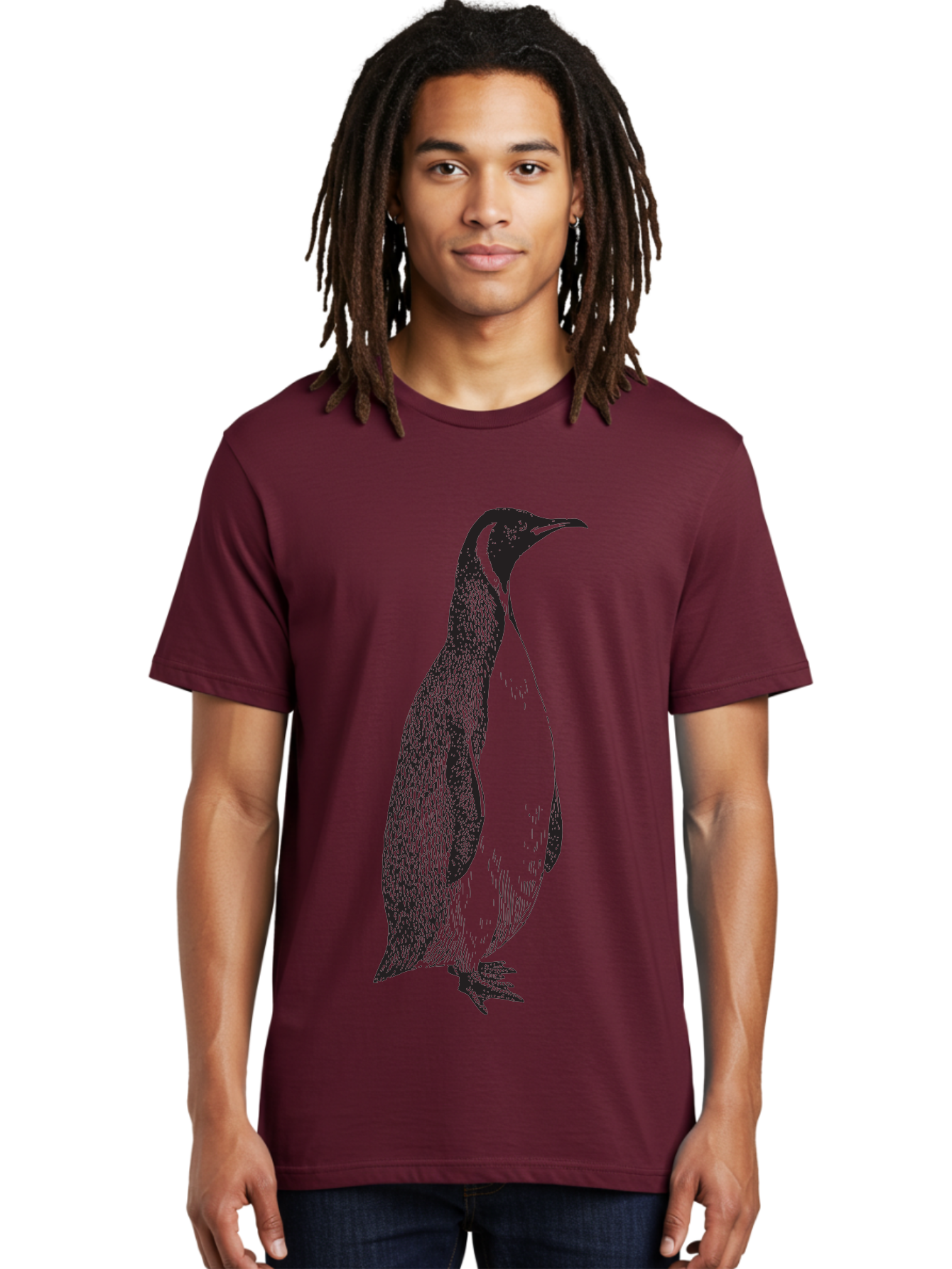 Penguin Men'S Graphic Tee, 100% Cotton, Comfortable Casual Summer Wear, Machine Washable, Penguin Illustration, Black And White Penguin, Detailed Artwork, Wildlife Graphic, Stylized Bird, Antarctic Bird, Tuxedo Bird, Flightless Bird, Aad924 16