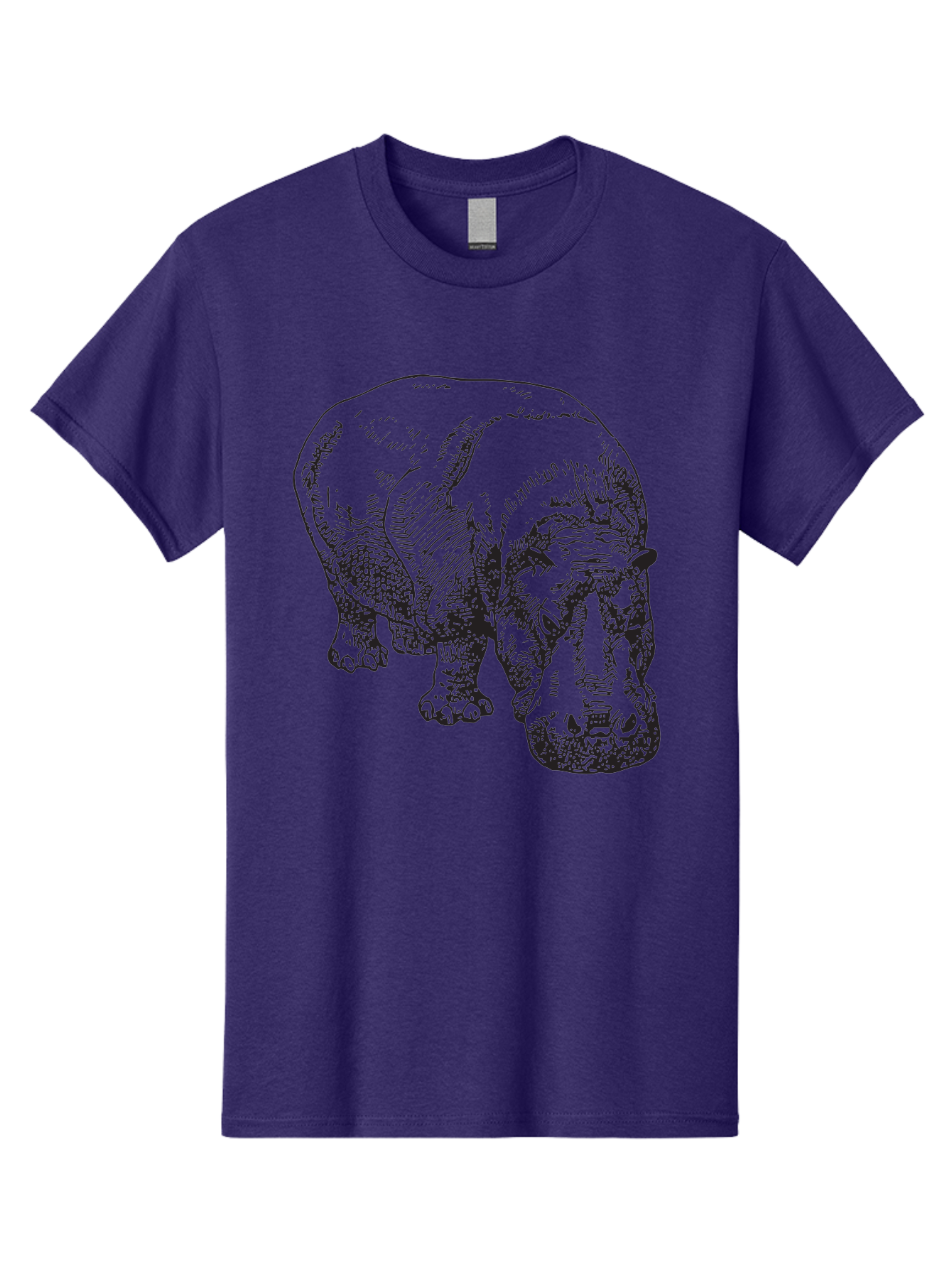 Rhinoceros-1 Men'S Graphic Tee, 100% Cotton, Comfortable Casual Summer Wear, Machine Washable, Rhinoceros Illustration, Detailed Drawing, Wildlife Art, Black And Green, Rhino Portrait, Wild Animal, Engraved Style, Nature Graphic, Animal Design Aad939 17