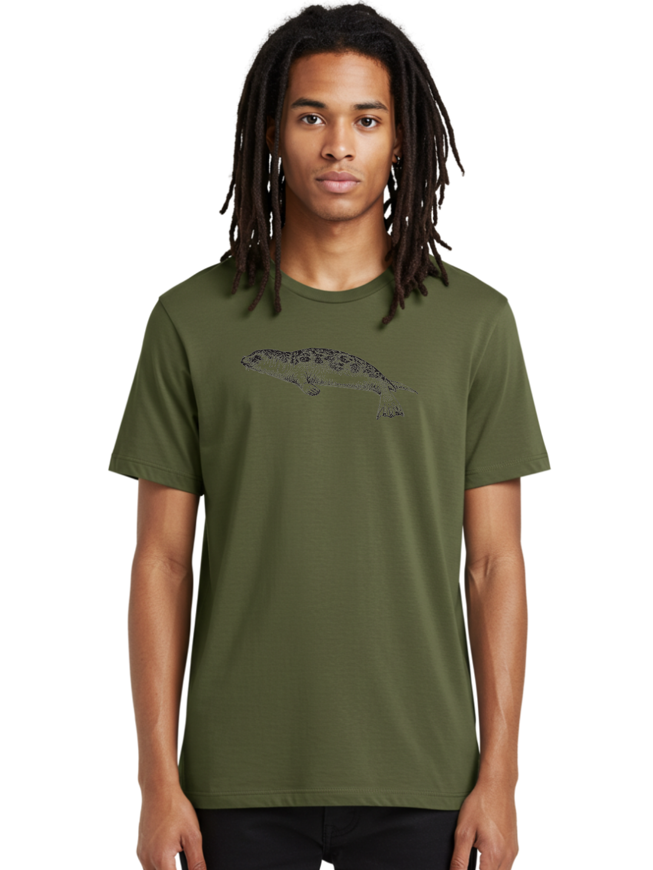 Salamander-Illustration-1 Men'S Graphic Tee, 100% Cotton, Comfortable Casual Summer Wear, Machine Washable, Turtle Illustration, Aquatic Animal, Shell Pattern, Wildlife Art, Simple Line Drawing, Vintage-Style Graphic, Turtle Species, Aad943 30