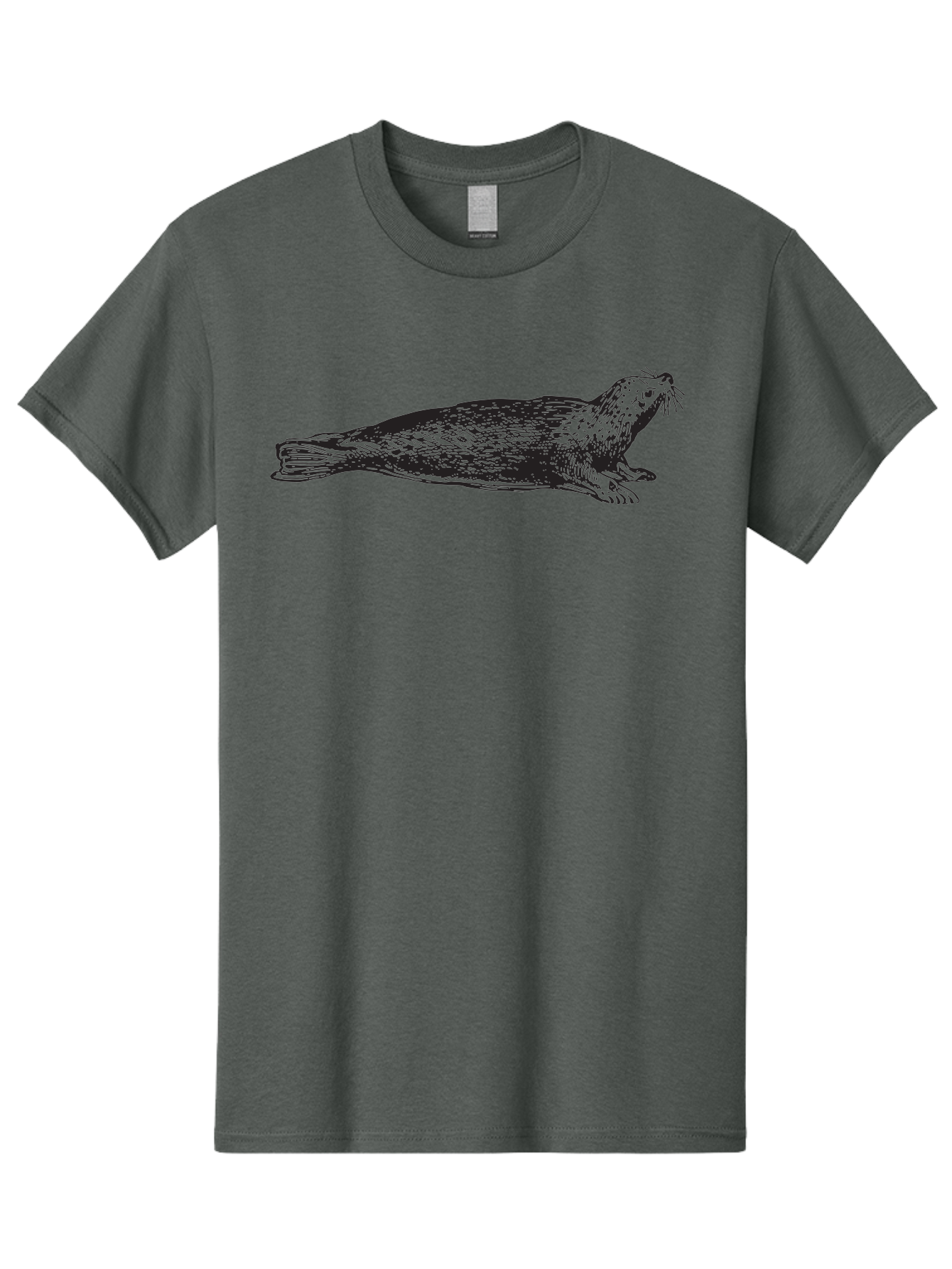 Seal Men'S Graphic Tee, 100% Cotton, Comfortable Casual Summer Wear, Machine Washable, Seal Illustration, Marine Mammal, Ocean Creature, Wildlife Art, Fur Texture, Whiskers, Fins, Hand-Drawn Style, Black Lines Aad946 19