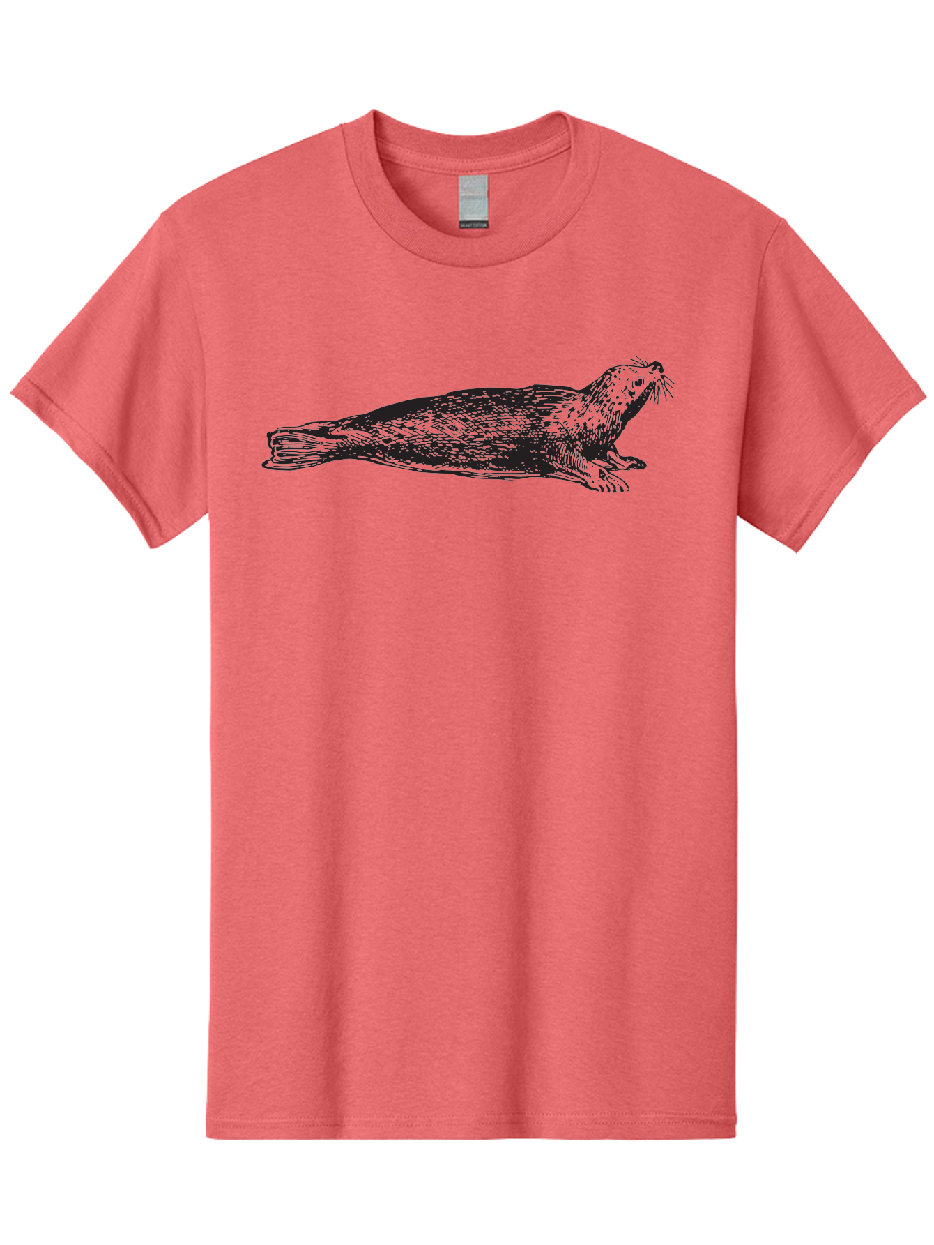 Seal Men'S Graphic Tee, 100% Cotton, Comfortable Casual Summer Wear, Machine Washable, Seal Illustration, Marine Mammal, Ocean Creature, Wildlife Art, Fur Texture, Whiskers, Fins, Hand-Drawn Style, Black Lines Aad946 13