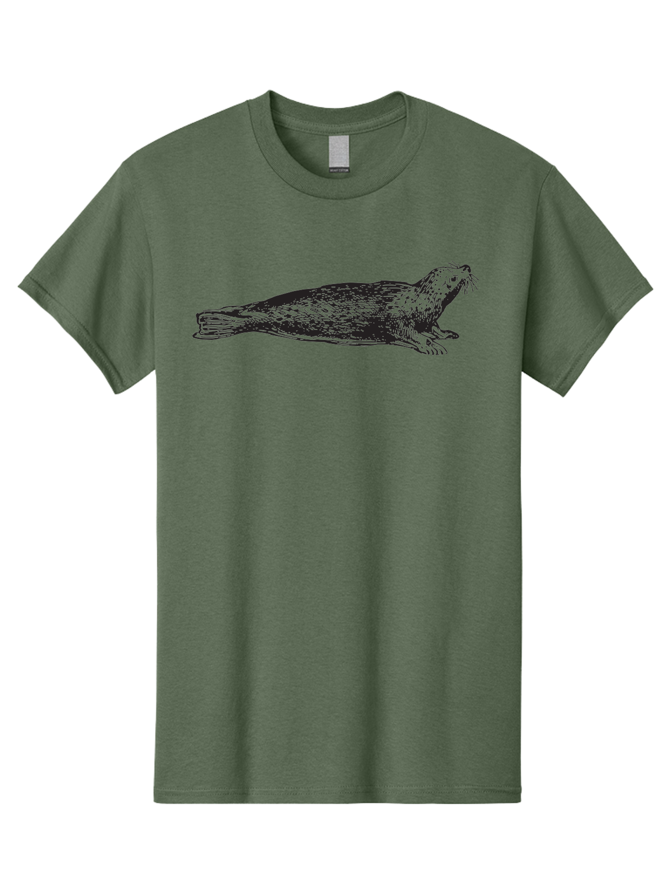 Seal Men'S Graphic Tee, 100% Cotton, Comfortable Casual Summer Wear, Machine Washable, Seal Illustration, Marine Mammal, Ocean Creature, Wildlife Art, Fur Texture, Whiskers, Fins, Hand-Drawn Style, Black Lines Aad946 5