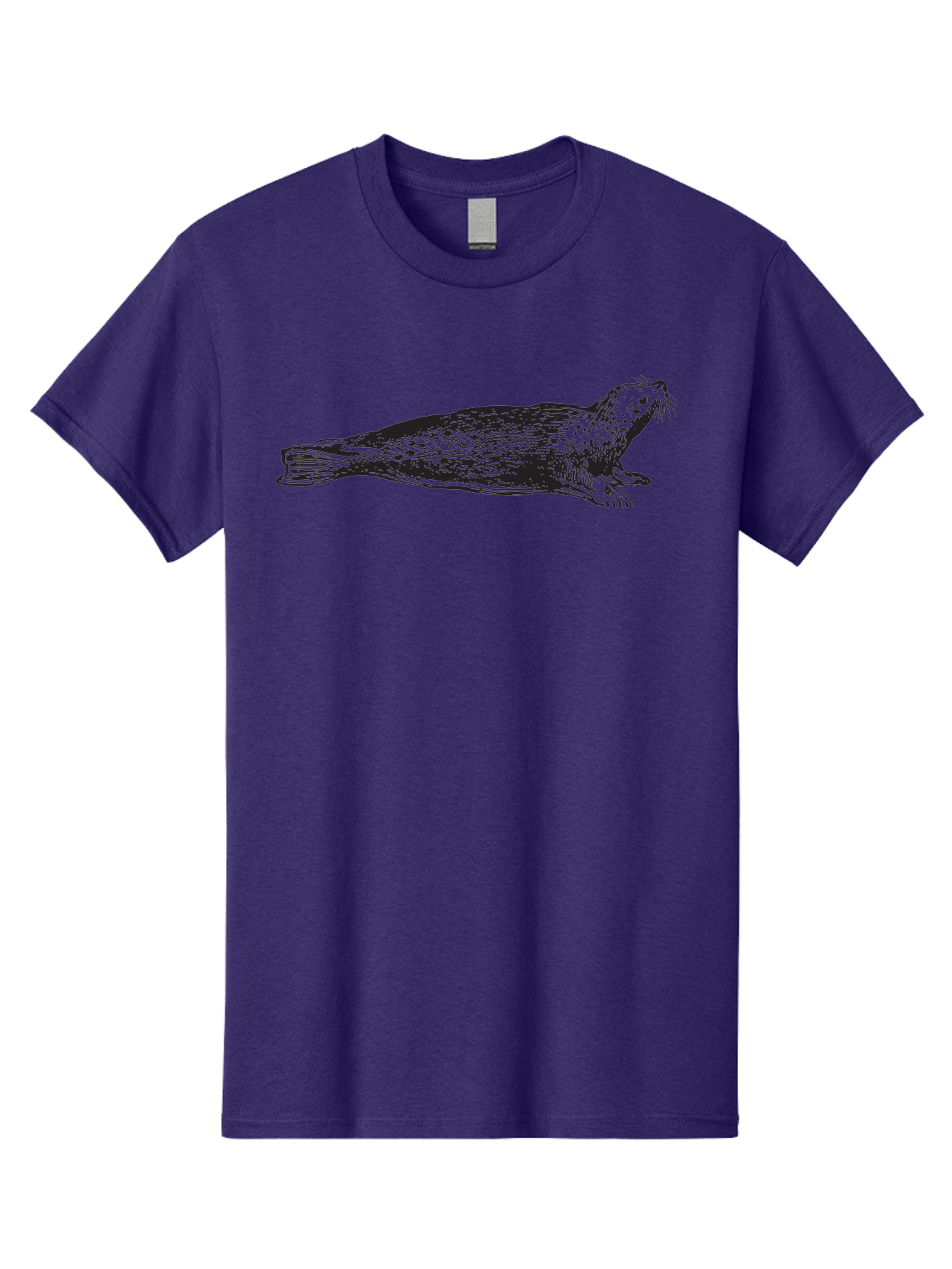Seal Men'S Graphic Tee, 100% Cotton, Comfortable Casual Summer Wear, Machine Washable, Seal Illustration, Marine Mammal, Ocean Creature, Wildlife Art, Fur Texture, Whiskers, Fins, Hand-Drawn Style, Black Lines Aad946 21