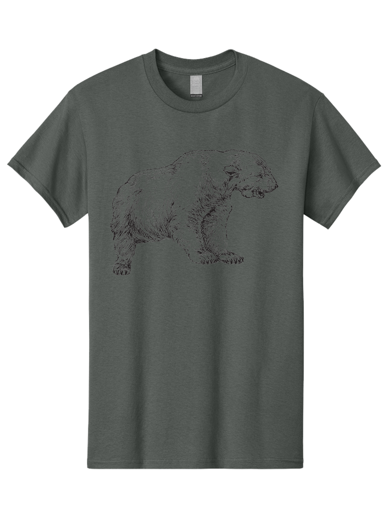 Short-Faced-Bear Men'S Graphic Tee, 100% Cotton, Comfortable Casual Summer Wear, Machine Washable, Lion Illustration, Vintage Drawing, Wildlife Art, Detailed Sketch, Animal Portrait, Furry Texture, Roaring Lion, Classic Artwork Aad947 17
