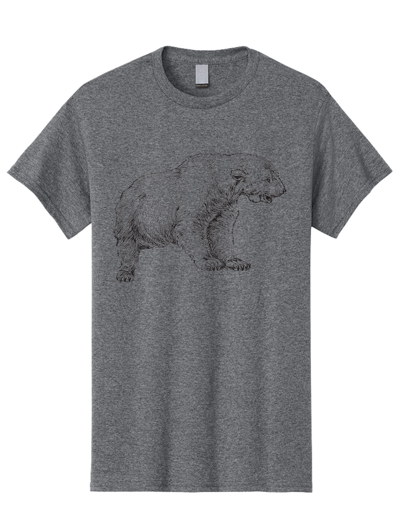 Short-Faced-Bear Men'S Graphic Tee, 100% Cotton, Comfortable Casual Summer Wear, Machine Washable, Lion Illustration, Vintage Drawing, Wildlife Art, Detailed Sketch, Animal Portrait, Furry Texture, Roaring Lion, Classic Artwork Aad947 21