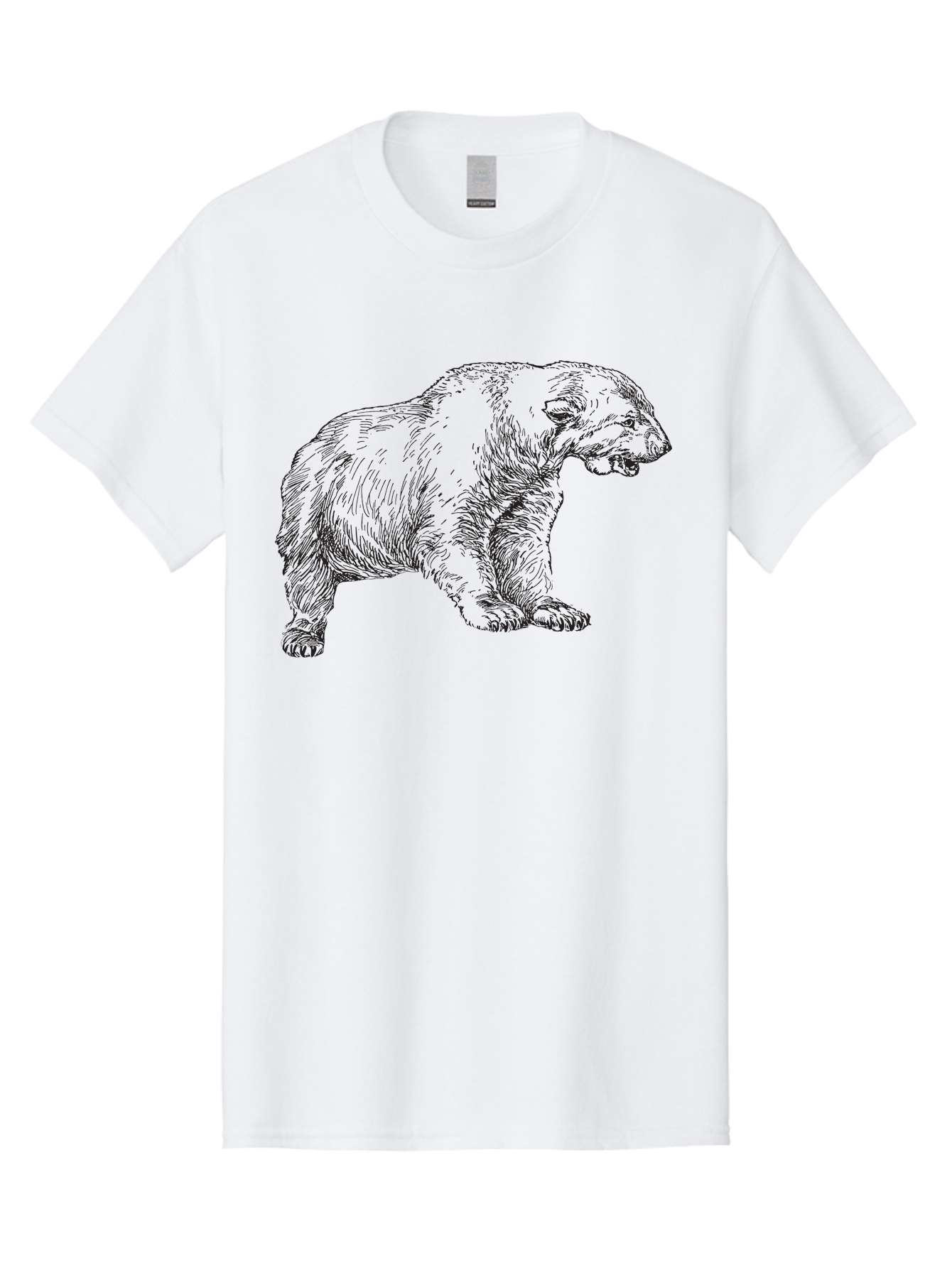 Short-Faced-Bear Men'S Graphic Tee, 100% Cotton, Comfortable Casual Summer Wear, Machine Washable, Lion Illustration, Vintage Drawing, Wildlife Art, Detailed Sketch, Animal Portrait, Furry Texture, Roaring Lion, Classic Artwork Aad947 29