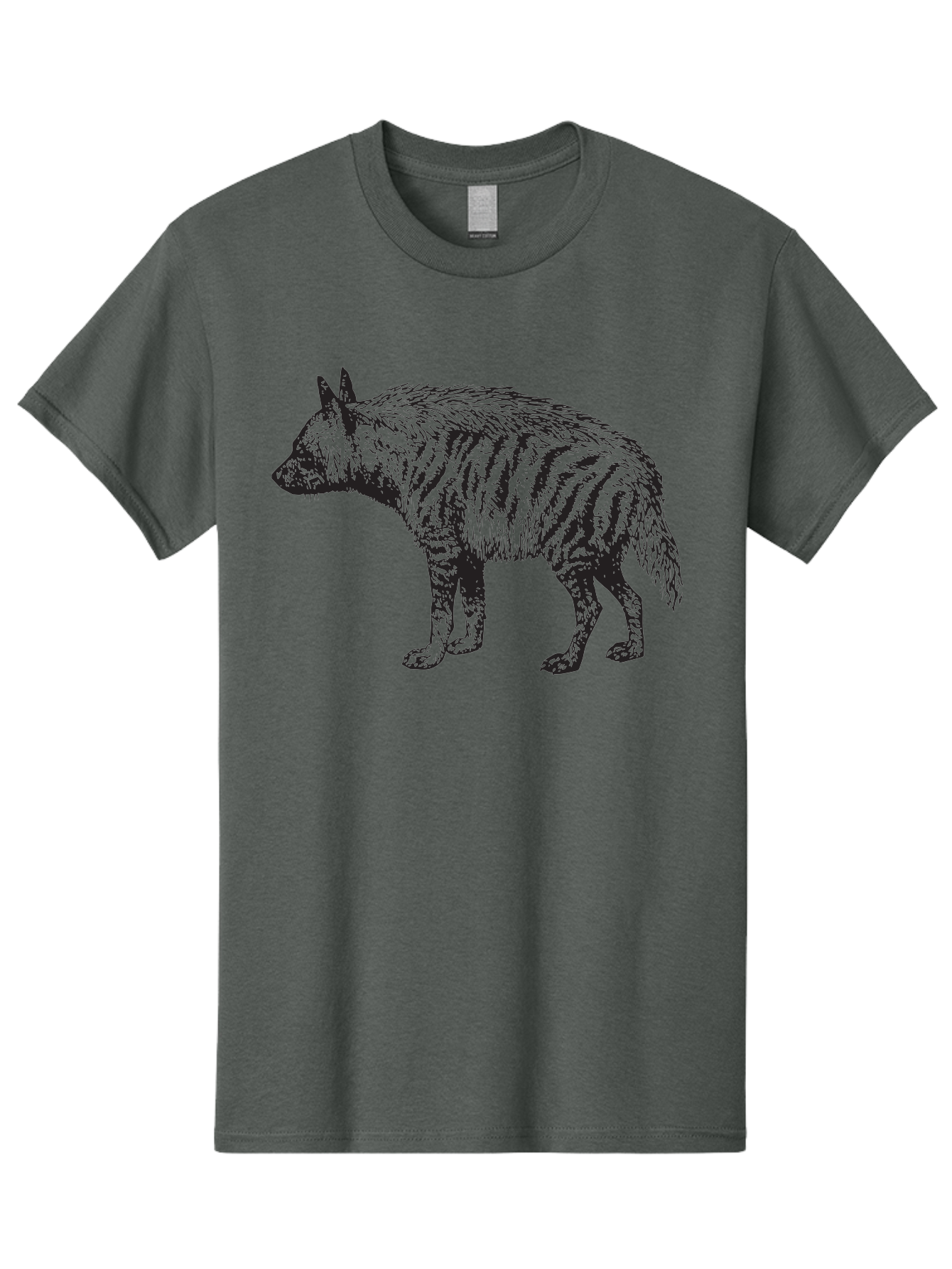 Thylacine Men'S Graphic Tee, 100% Cotton, Comfortable Casual Summer Wear, Machine Washable, Tasmanian Tiger, Extinct Animal, Wildlife Illustration, Striped Pattern, Marsupial, Wild Dog, Vintage Art, Black And Green, Historical Species Aad961 19