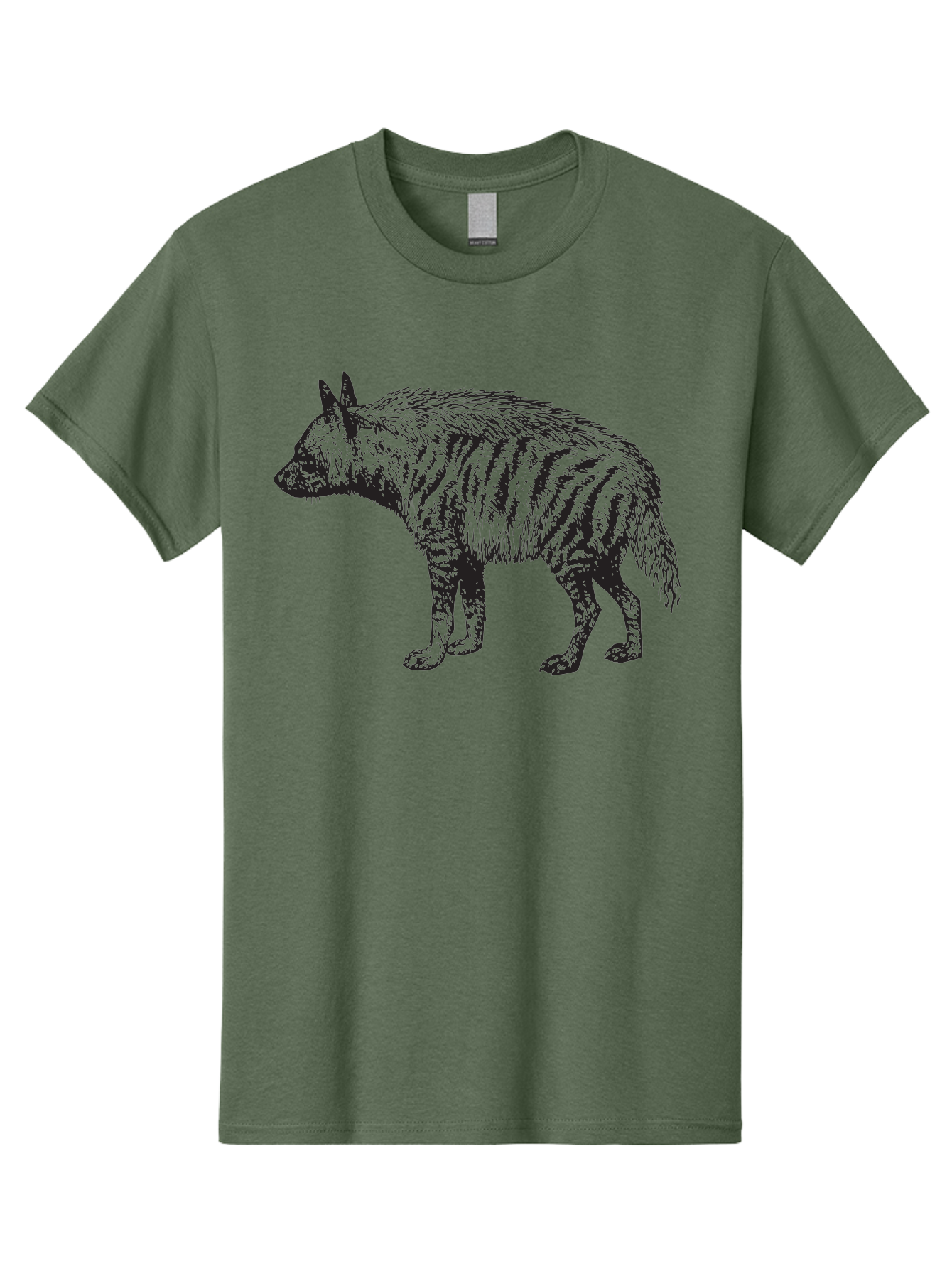 Thylacine Men'S Graphic Tee, 100% Cotton, Comfortable Casual Summer Wear, Machine Washable, Tasmanian Tiger, Extinct Animal, Wildlife Illustration, Striped Pattern, Marsupial, Wild Dog, Vintage Art, Black And Green, Historical Species Aad961 29