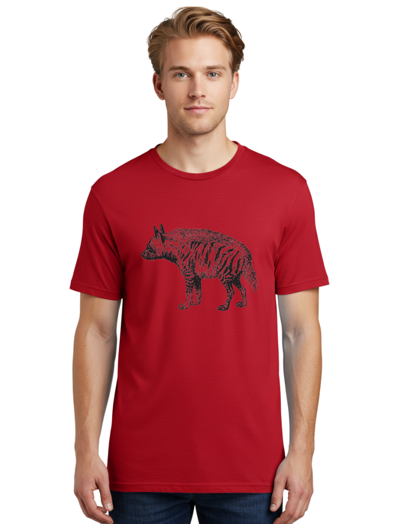 Thylacine Men'S Graphic Tee, 100% Cotton, Comfortable Casual Summer Wear, Machine Washable, Tasmanian Tiger, Extinct Animal, Wildlife Illustration, Striped Pattern, Marsupial, Wild Dog, Vintage Art, Black And Green, Historical Species Aad961 10