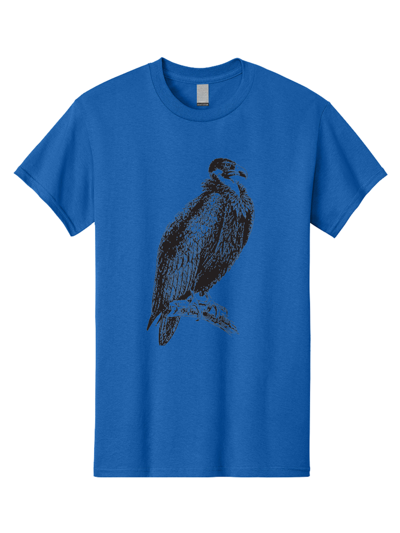 Vulture Men'S Graphic Tee, 100% Cotton, Comfortable Casual Summer Wear, Machine Washable, Vulture Perched On Branch, Bird Of Prey, Wildlife Illustration, Raptor, Sharp Talons, Feathers, Graphic Art, Wild Animal, Nature Sketch Aad965 29