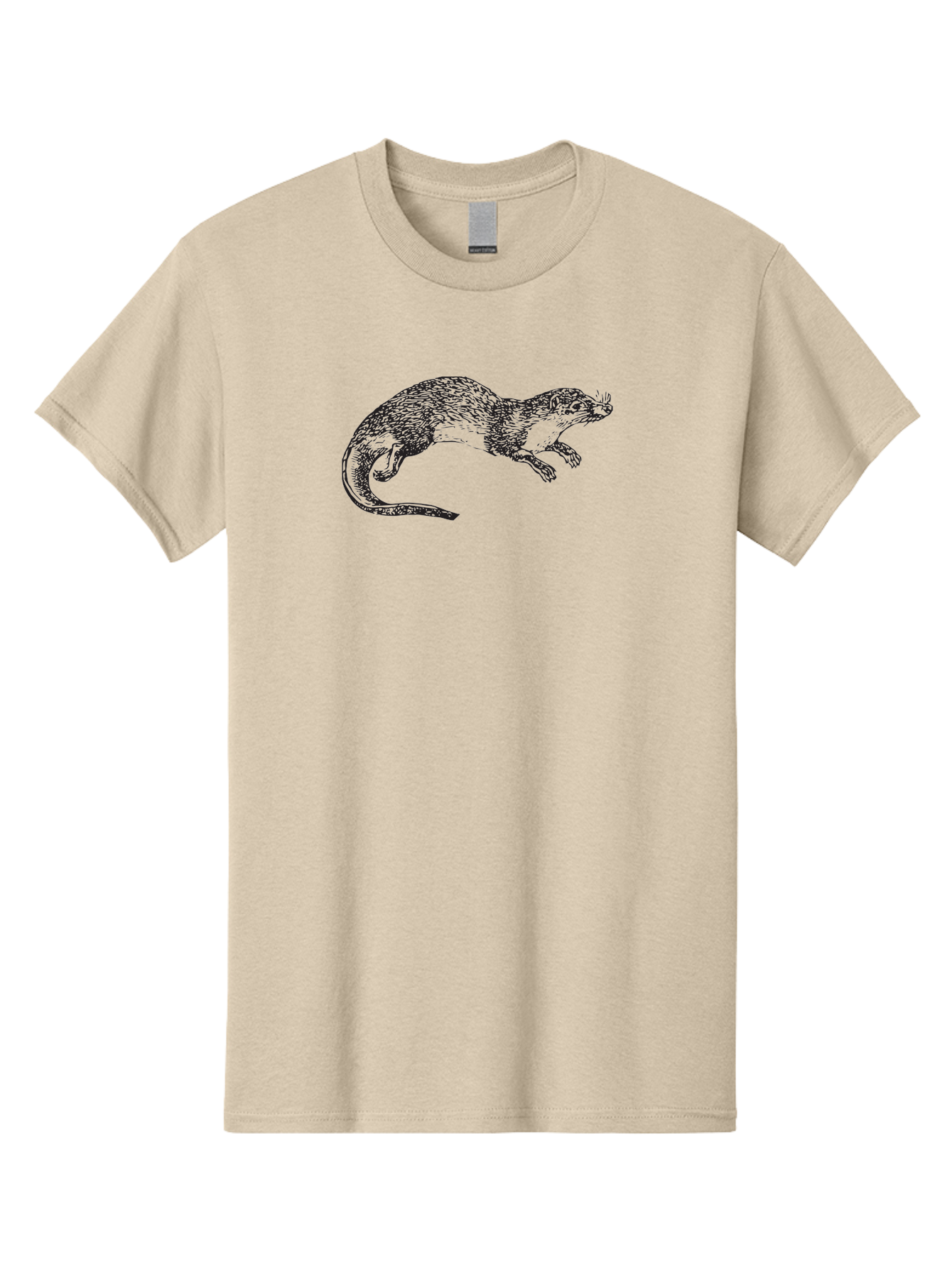 Weasel Men'S Graphic Tee, 100% Cotton, Comfortable Casual Summer Wear, Machine Washable, Mongoose Animal, Wildlife Illustration, Hatching Texture, Black And Green, Carnivorous Mammal, Whiskers, Dynamic Pose, Detailed Artwork, Fur Texture Aad966 29