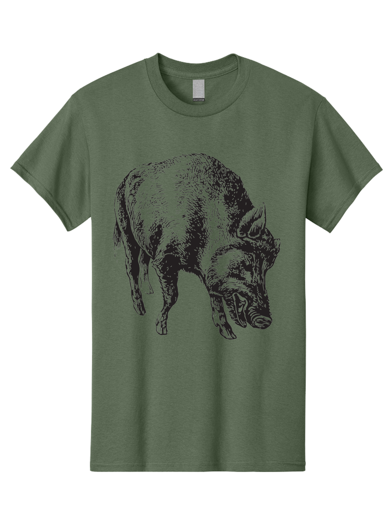 Wild-Boar Men'S Graphic Tee, 100% Cotton, Comfortable Casual Summer Wear, Machine Washable, Wild Boar, Animal Portrait, Wildlife Illustration, Mammal Artwork, Forest Creature, Detailed Drawing, Rustic Style, Monochrome Illustration, Boar Head, Aad967 27