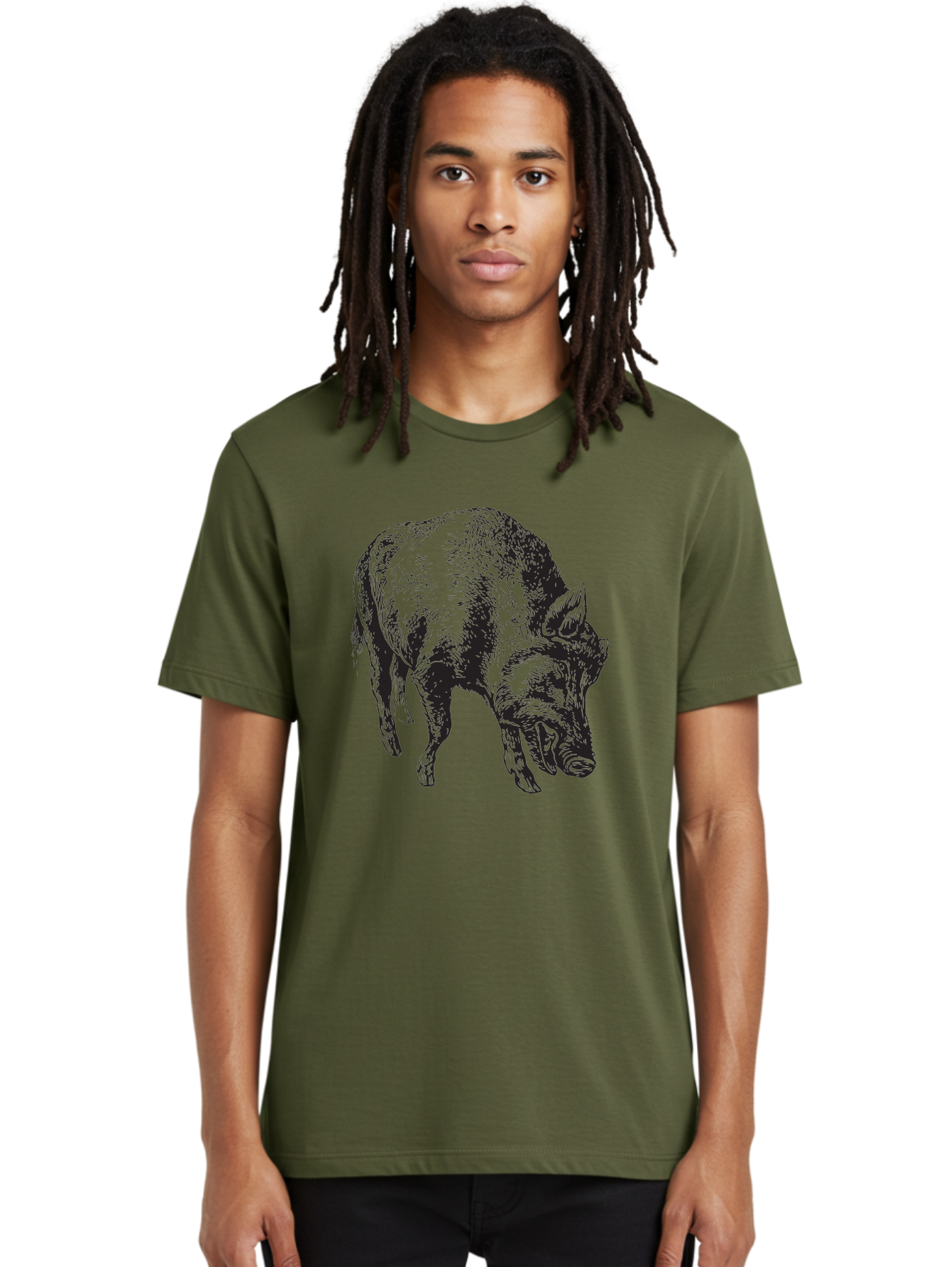 Wild-Boar Men'S Graphic Tee, 100% Cotton, Comfortable Casual Summer Wear, Machine Washable, Wild Boar, Animal Portrait, Wildlife Illustration, Mammal Artwork, Forest Creature, Detailed Drawing, Rustic Style, Monochrome Illustration, Boar Head, Aad967 28