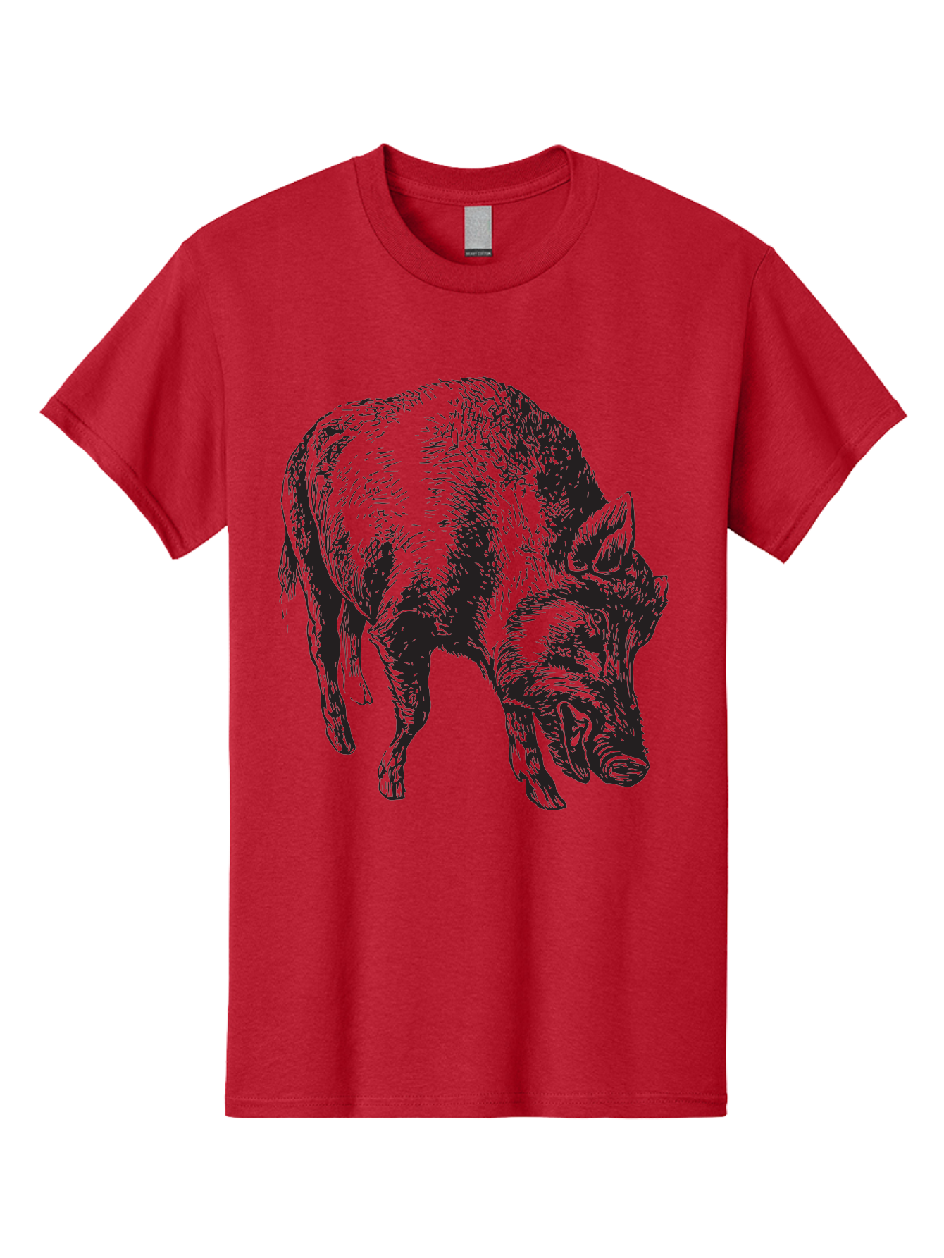 Wild-Boar Men'S Graphic Tee, 100% Cotton, Comfortable Casual Summer Wear, Machine Washable, Wild Boar, Animal Portrait, Wildlife Illustration, Mammal Artwork, Forest Creature, Detailed Drawing, Rustic Style, Monochrome Illustration, Boar Head, Aad967 11