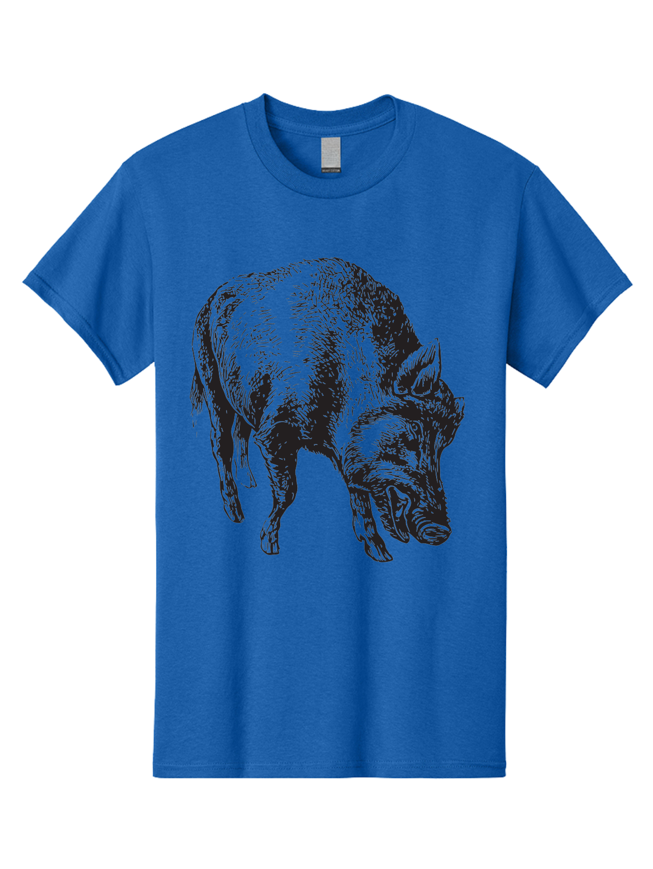 Wild-Boar Men'S Graphic Tee, 100% Cotton, Comfortable Casual Summer Wear, Machine Washable, Wild Boar, Animal Portrait, Wildlife Illustration, Mammal Artwork, Forest Creature, Detailed Drawing, Rustic Style, Monochrome Illustration, Boar Head, Aad967 17