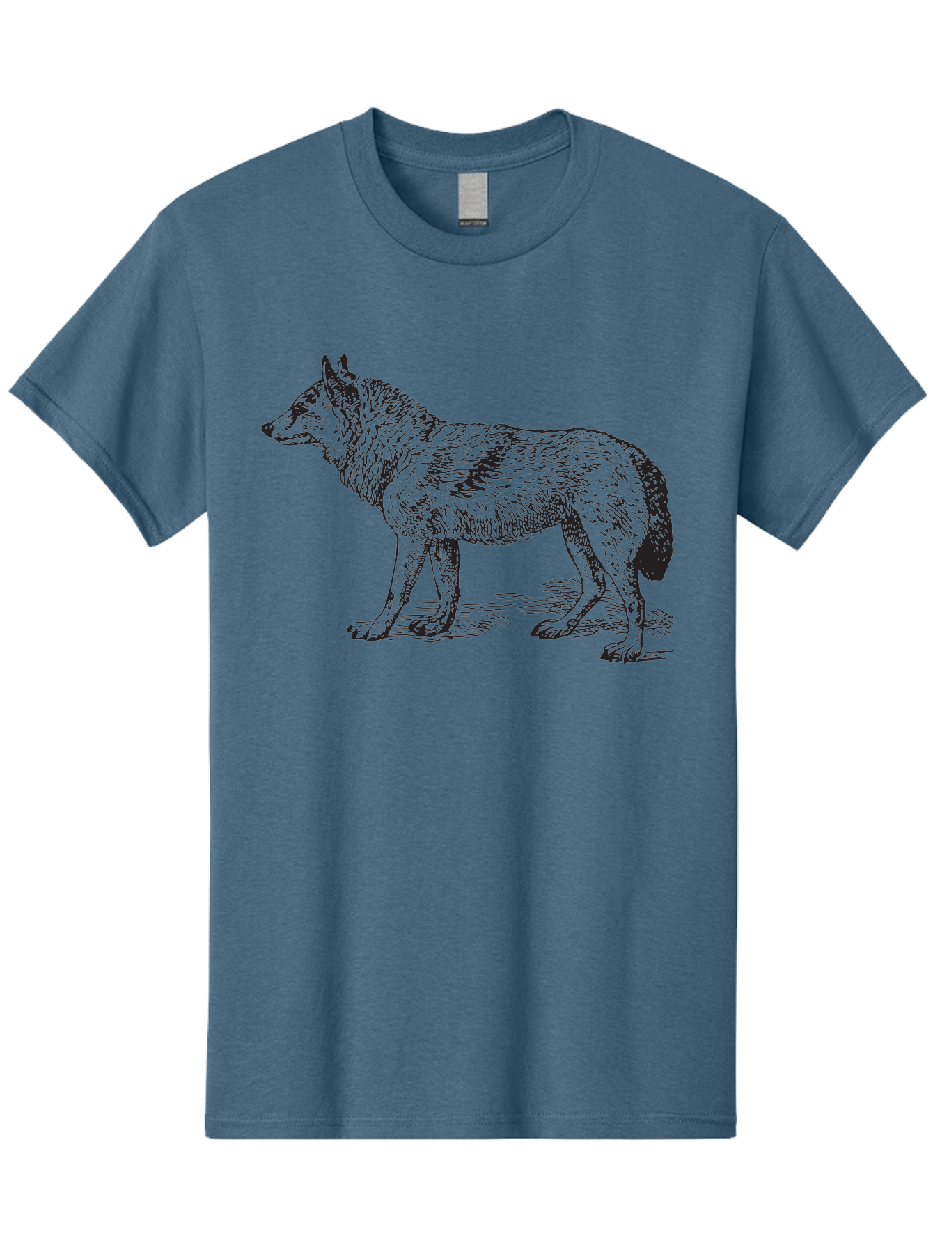 Wolf Men'S Graphic Tee, 100% Cotton, Comfortable Casual Summer Wear, Machine Washable, Wild Animal, Wolf Silhouette, Hand-Drawn Illustration, Wildlife Art, Animal Graphics, Simple Design, Line Art, Wildlife Symbol Aad968 19