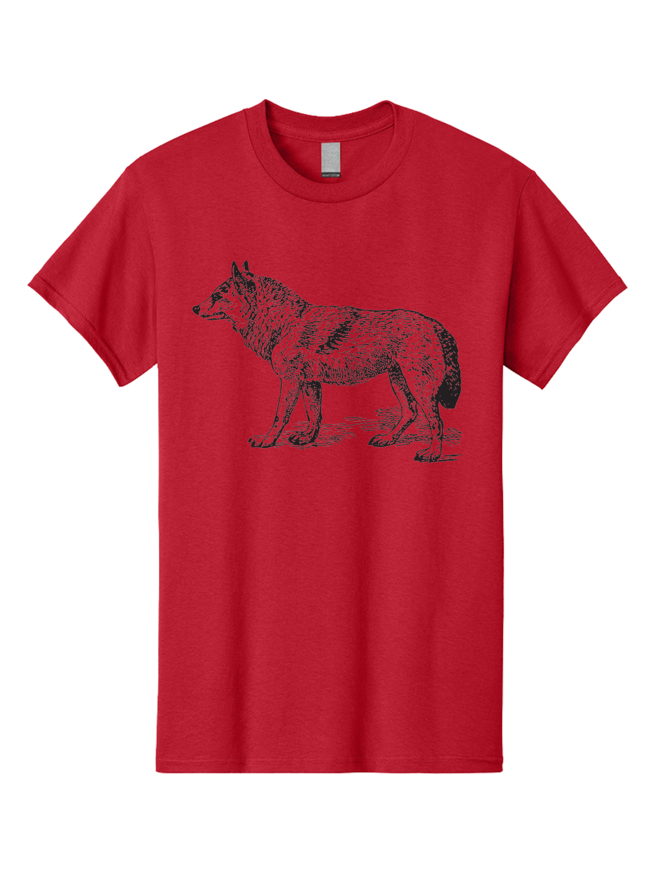 Wolf Men'S Graphic Tee, 100% Cotton, Comfortable Casual Summer Wear, Machine Washable, Wild Animal, Wolf Silhouette, Hand-Drawn Illustration, Wildlife Art, Animal Graphics, Simple Design, Line Art, Wildlife Symbol Aad968 15