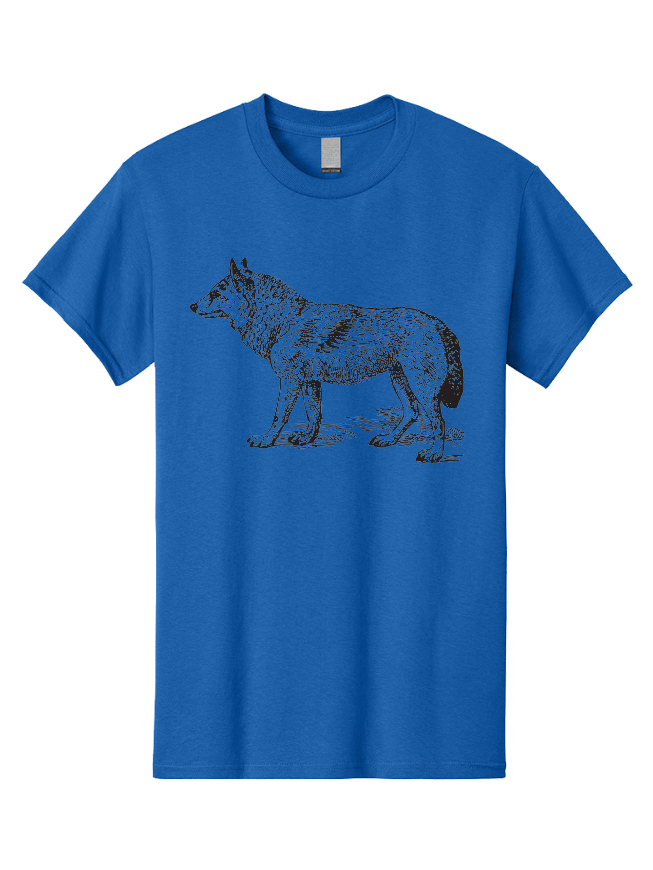 Wolf Men'S Graphic Tee, 100% Cotton, Comfortable Casual Summer Wear, Machine Washable, Wild Animal, Wolf Silhouette, Hand-Drawn Illustration, Wildlife Art, Animal Graphics, Simple Design, Line Art, Wildlife Symbol Aad968 11