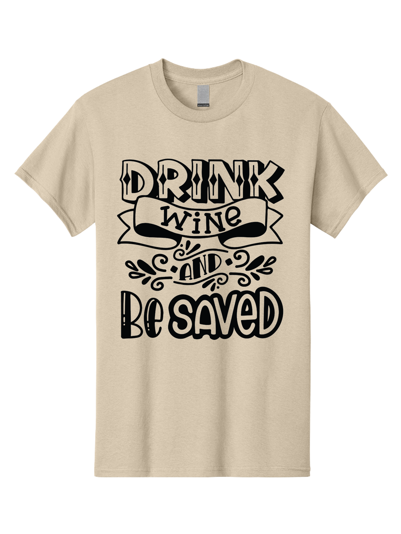 Drink-Wine-And-Be-Saved Men'S Graphic Tee, 100% Cotton, Comfortable Casual Summer Wear, Machine Washable, Typographic Quote, Wine Quote, Witty Saying, Inspirational Phrase, Wine Lover Gift, Drink Wine, Saved, Humorous Quote, Decorative Font, Aad972 7