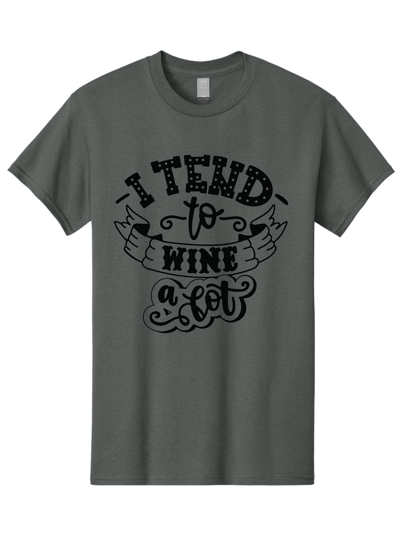 I-Tend-To-Wine-A-Lot Men'S Graphic Tee, 100% Cotton, Comfortable Casual Summer Wear, Machine Washable, Wine Quote, Funny Phrase, Witty Saying, Wine Lover, Humor, Pun, Wine Humor, Sarcastic Quote, Wine Pun, Typography Aad975 17