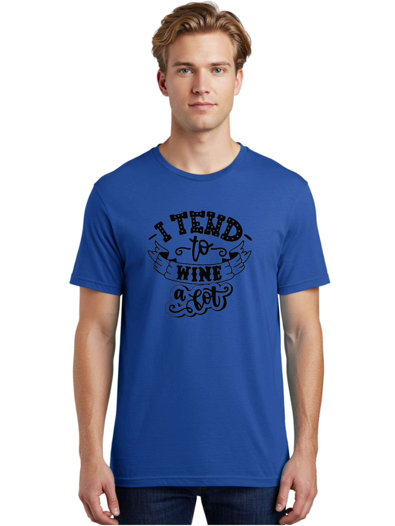 I-Tend-To-Wine-A-Lot Men'S Graphic Tee, 100% Cotton, Comfortable Casual Summer Wear, Machine Washable, Wine Quote, Funny Phrase, Witty Saying, Wine Lover, Humor, Pun, Wine Humor, Sarcastic Quote, Wine Pun, Typography Aad975 14