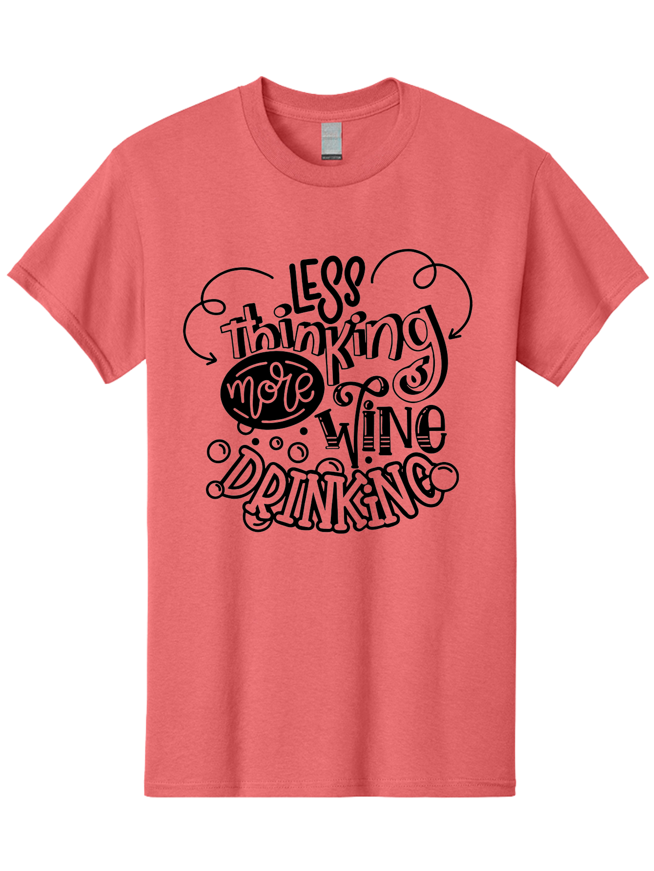 Less-Thinking-More-Wine-Drinking Men'S Graphic Tee, 100% Cotton, Comfortable Casual Summer Wear, Machine Washable, Wine Lover, Drink Wine, Relax, Less Thinking, Wine Quotes, Funny Phrases, Humor, Wine Culture, Wine Drinking Aad976 17