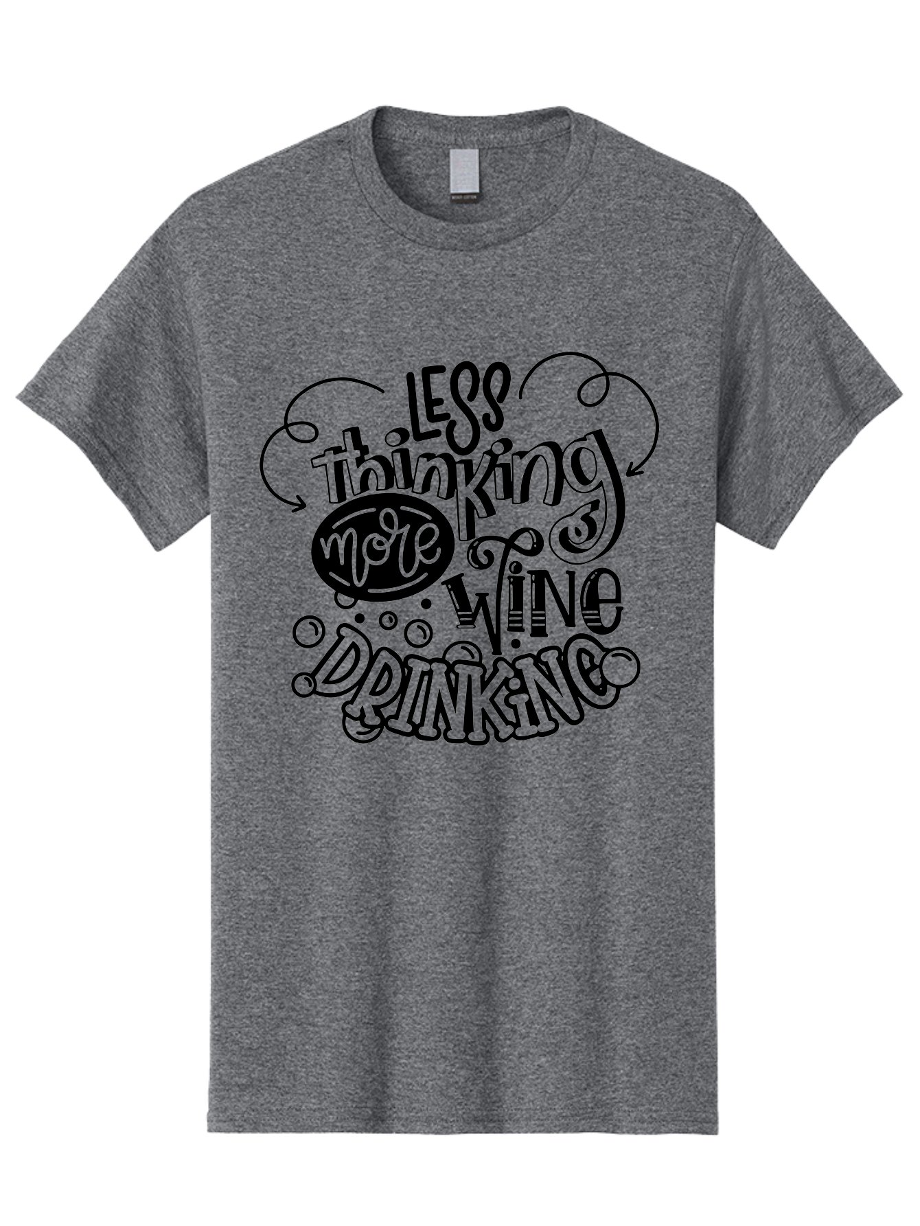 Less-Thinking-More-Wine-Drinking Men'S Graphic Tee, 100% Cotton, Comfortable Casual Summer Wear, Machine Washable, Wine Lover, Drink Wine, Relax, Less Thinking, Wine Quotes, Funny Phrases, Humor, Wine Culture, Wine Drinking Aad976 19