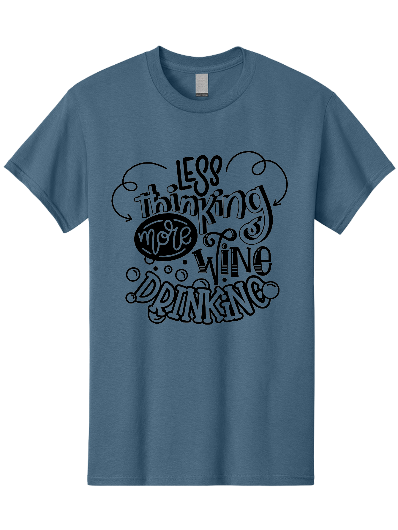 Less-Thinking-More-Wine-Drinking Men'S Graphic Tee, 100% Cotton, Comfortable Casual Summer Wear, Machine Washable, Wine Lover, Drink Wine, Relax, Less Thinking, Wine Quotes, Funny Phrases, Humor, Wine Culture, Wine Drinking Aad976 29
