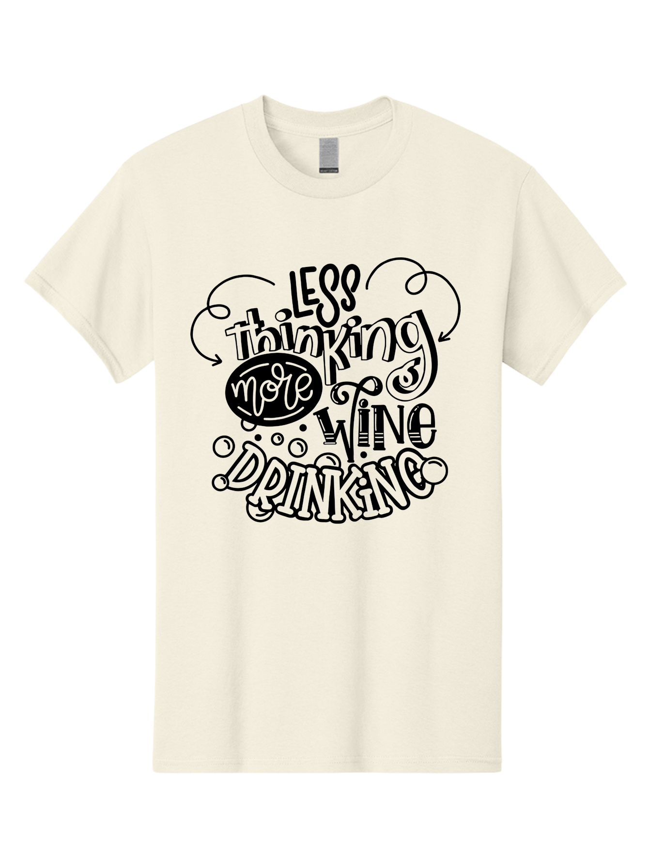 Less-Thinking-More-Wine-Drinking Men'S Graphic Tee, 100% Cotton, Comfortable Casual Summer Wear, Machine Washable, Wine Lover, Drink Wine, Relax, Less Thinking, Wine Quotes, Funny Phrases, Humor, Wine Culture, Wine Drinking Aad976 15