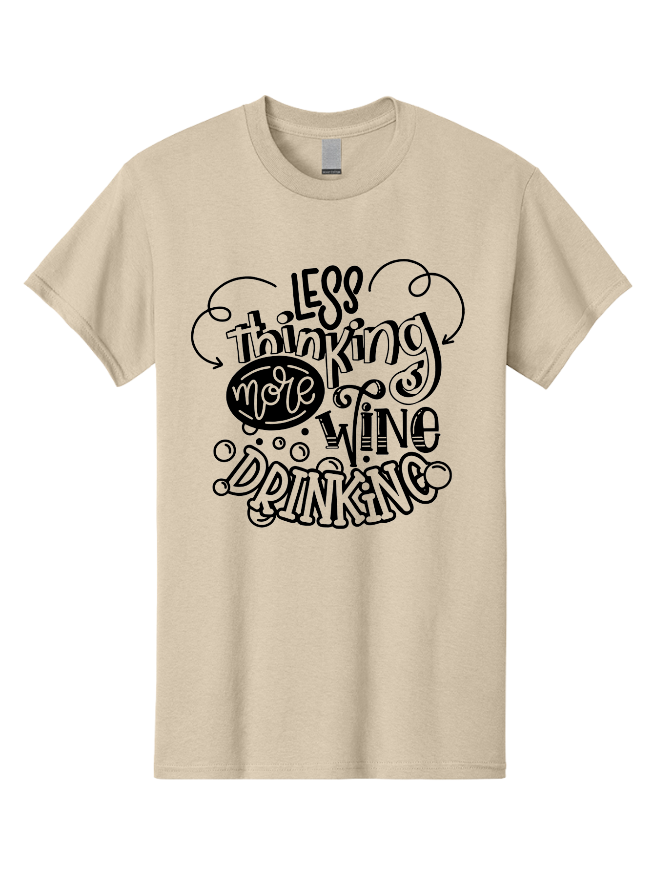 Less-Thinking-More-Wine-Drinking Men'S Graphic Tee, 100% Cotton, Comfortable Casual Summer Wear, Machine Washable, Wine Lover, Drink Wine, Relax, Less Thinking, Wine Quotes, Funny Phrases, Humor, Wine Culture, Wine Drinking Aad976 11