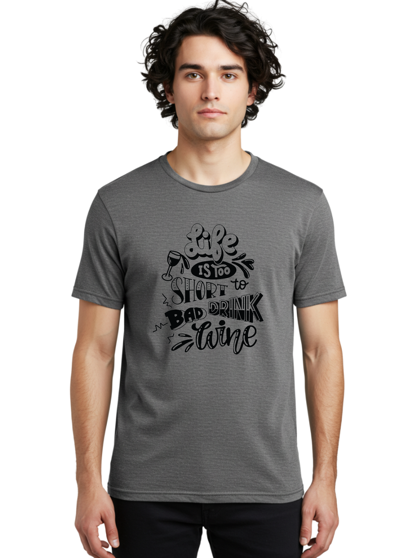 Life-Is-Too-Short-To-Drink-Bad-Wine Men'S Graphic Tee, 100% Cotton, Comfortable Casual Summer Wear, Machine Washable, Wine Quote, Life Is Too Short, Drink Wine, Good Wine, Wine Lovers, Happy Hour, Wine Time, Relax With Wine, Wine Enjoyment Aad977 22