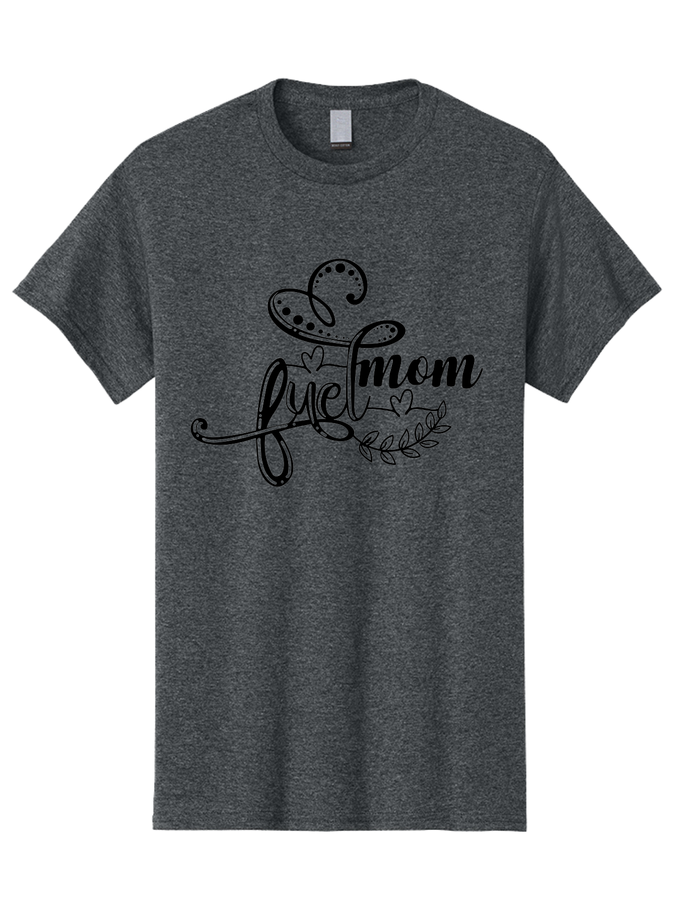 Love-Mom Men'S Graphic Tee, 100% Cotton, Comfortable Casual Summer Wear, Machine Washable, Love Mom, Black Cursive Lettering, Floral Design, Heart Shapes, Motherly Love, Decorative Elements, Heartwarming Illustration, Calligraphy Art Aad978 11