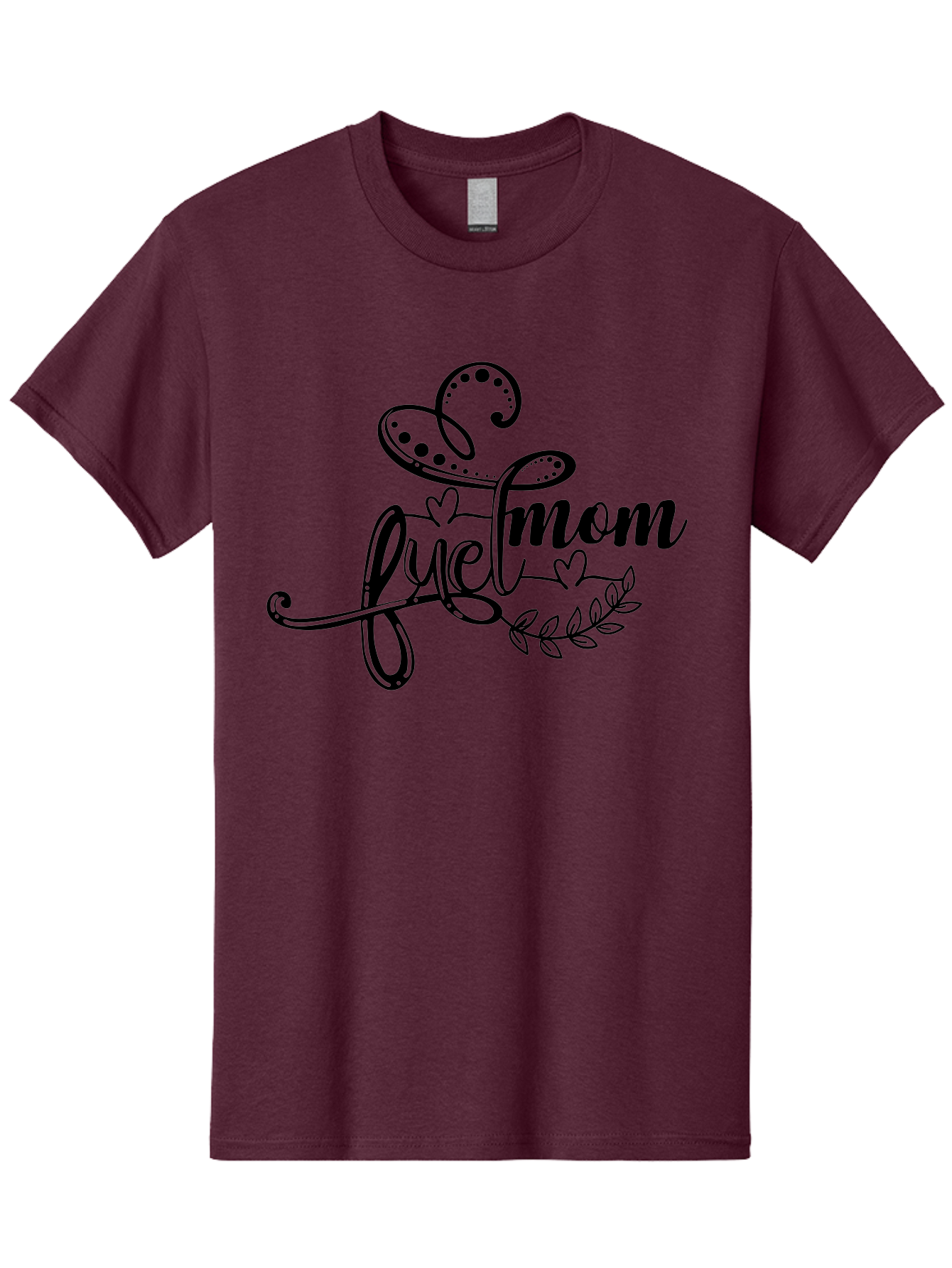 Love-Mom Men'S Graphic Tee, 100% Cotton, Comfortable Casual Summer Wear, Machine Washable, Love Mom, Black Cursive Lettering, Floral Design, Heart Shapes, Motherly Love, Decorative Elements, Heartwarming Illustration, Calligraphy Art Aad978 5